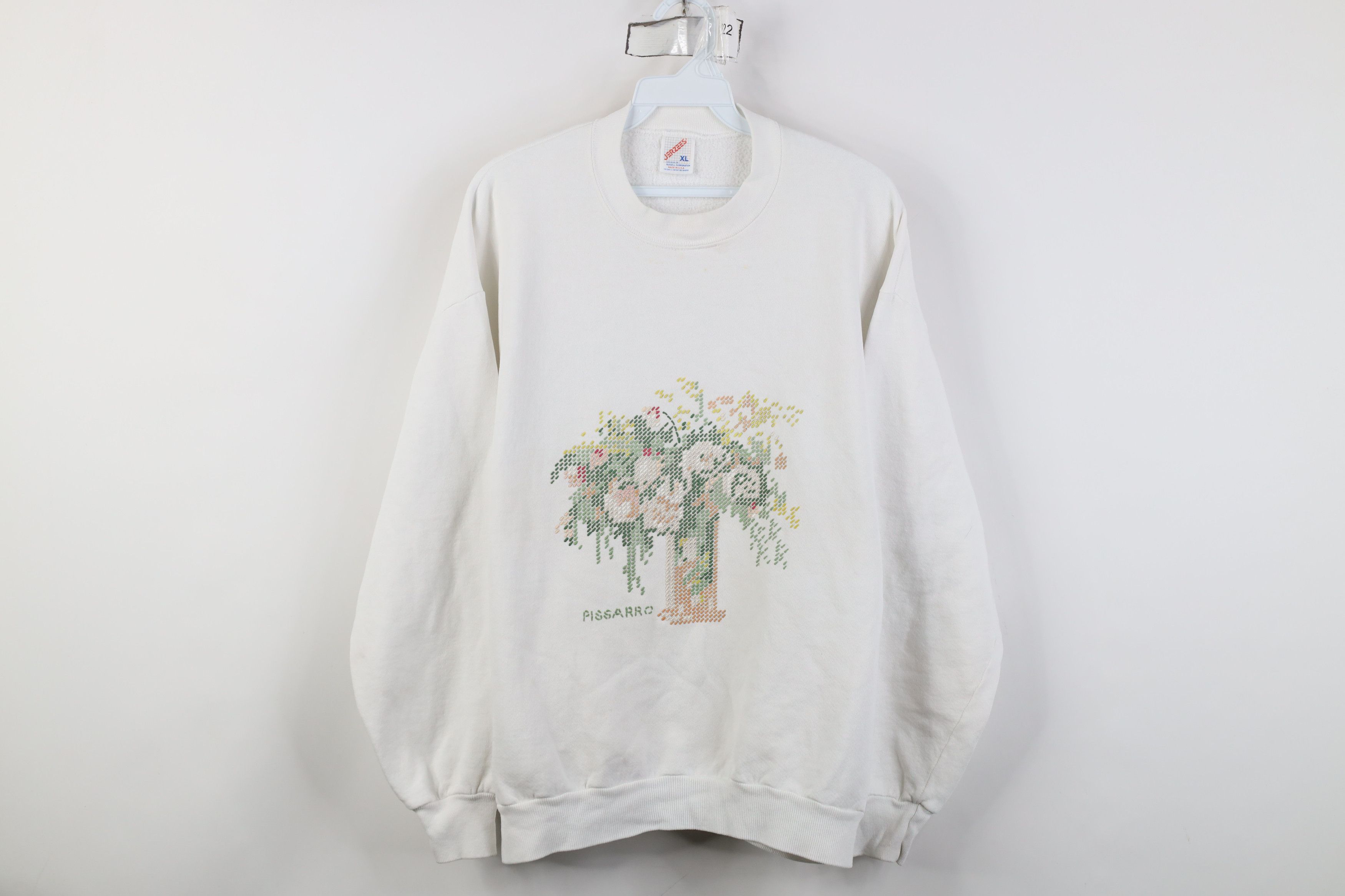 Vintage Vintage 90s Camille Pissarro Art Flower Crewneck Sweatshirt Size XL / US 12-14 / IT 48-50 - 1 Thumbnail