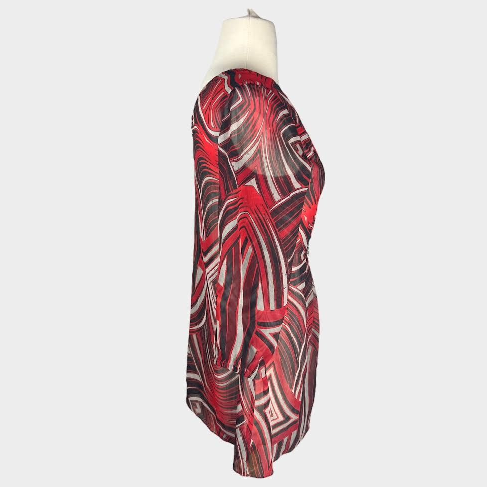 Express Express | Y2K Vintage Sheer Long Sleeve Tunic Top | Small Size S / US 4 / IT 40 - 2 Thumbnail
