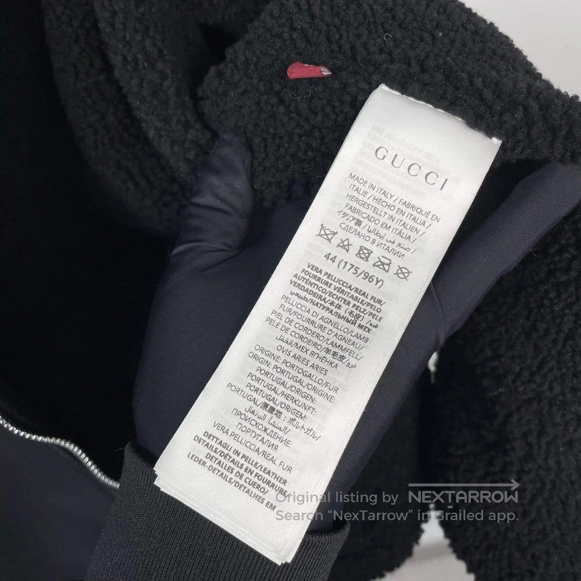 Gucci Black Leather Jacket with Shearling Collar. Size US S / EU 44-46 / 1 - 4 Thumbnail