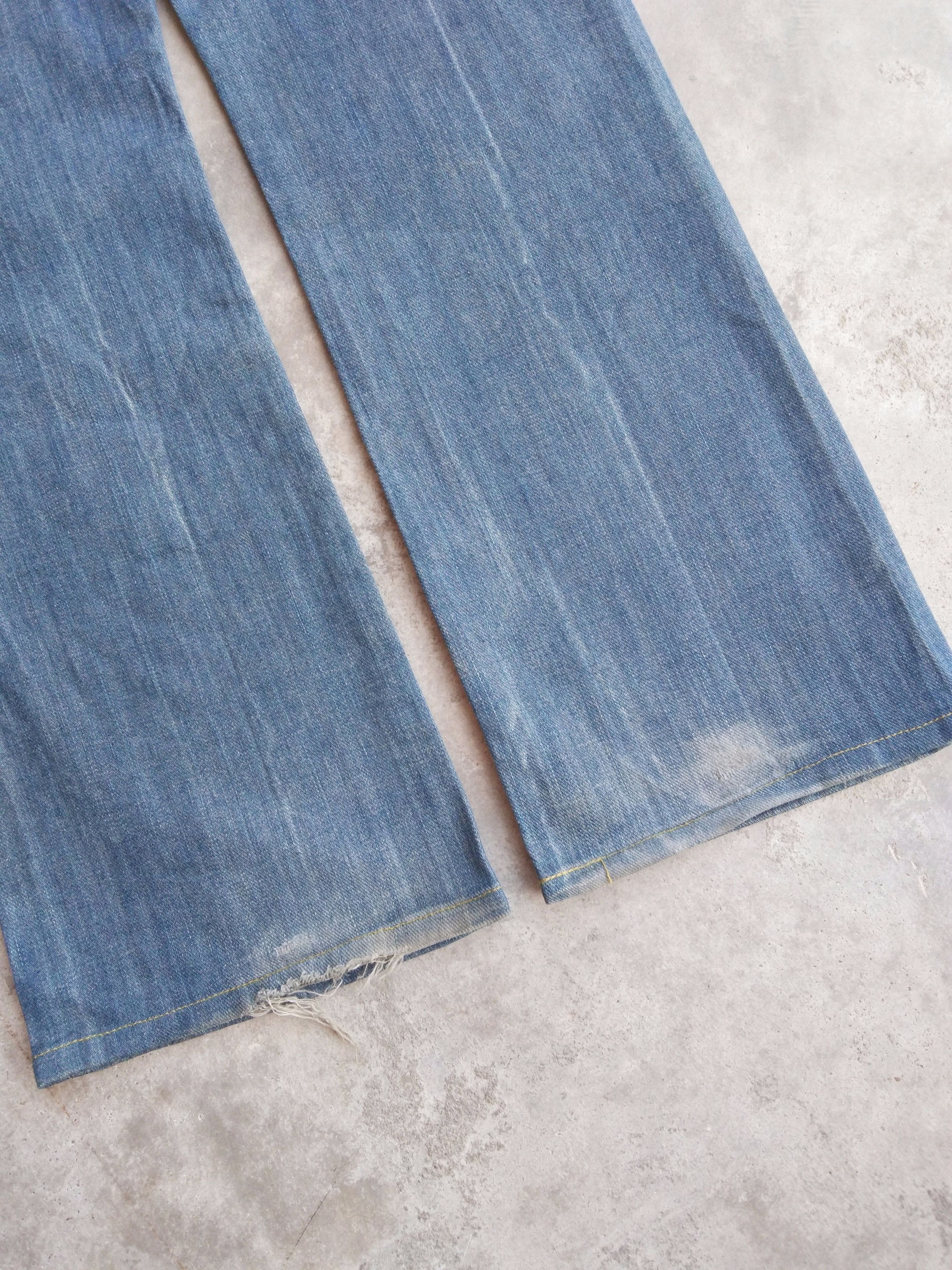 Japanese Brand Vintage Edwin Boot Cut Flared Distressed Jeans 34x30 Size US 34 / EU 50 - 3 Thumbnail
