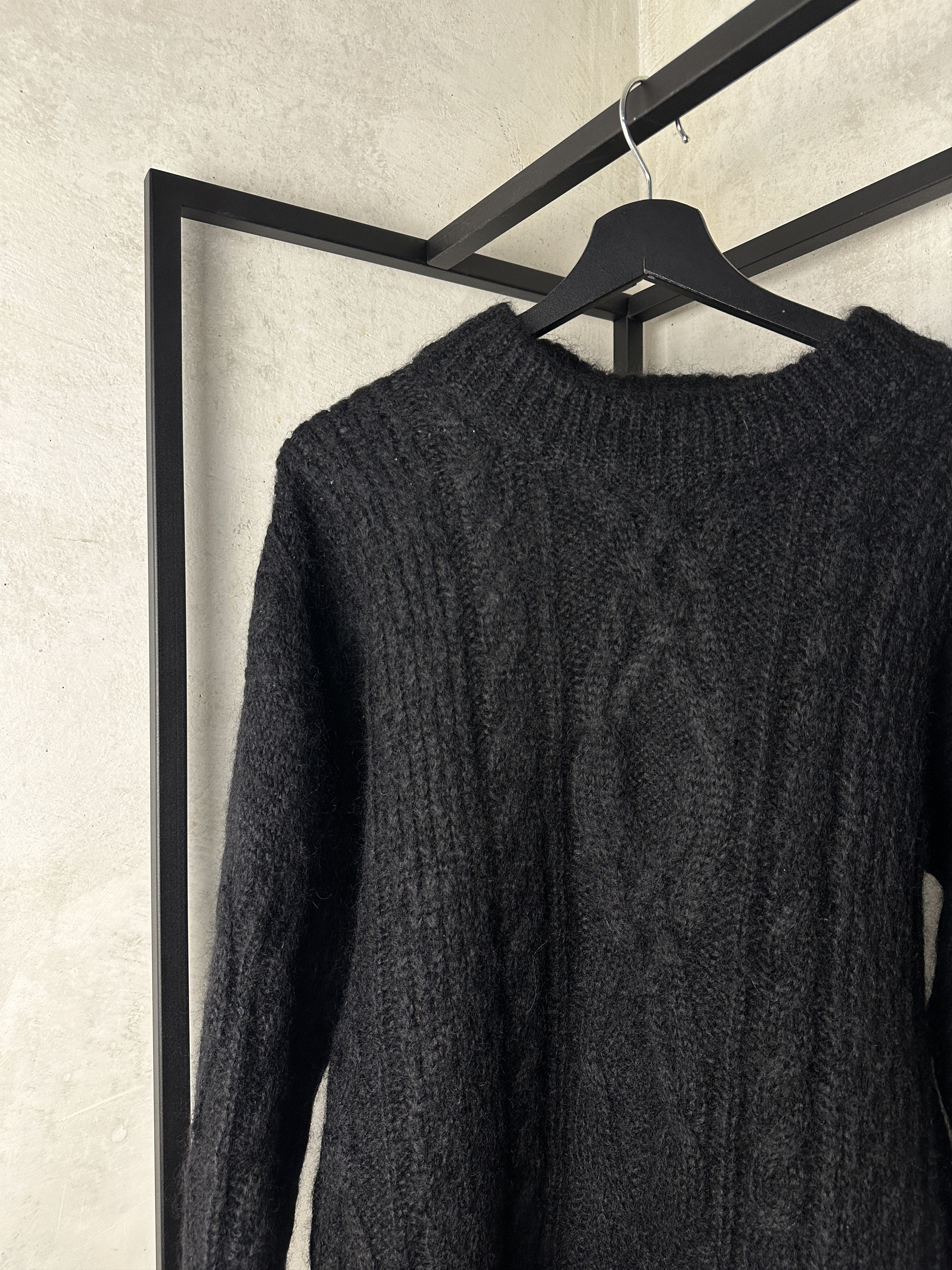 Ann Demeulemeester Ann Demeulemeester FW10 Black Mohair Cable Knit Sweater Size M / US 6-8 / IT 42-44 - 2 Thumbnail