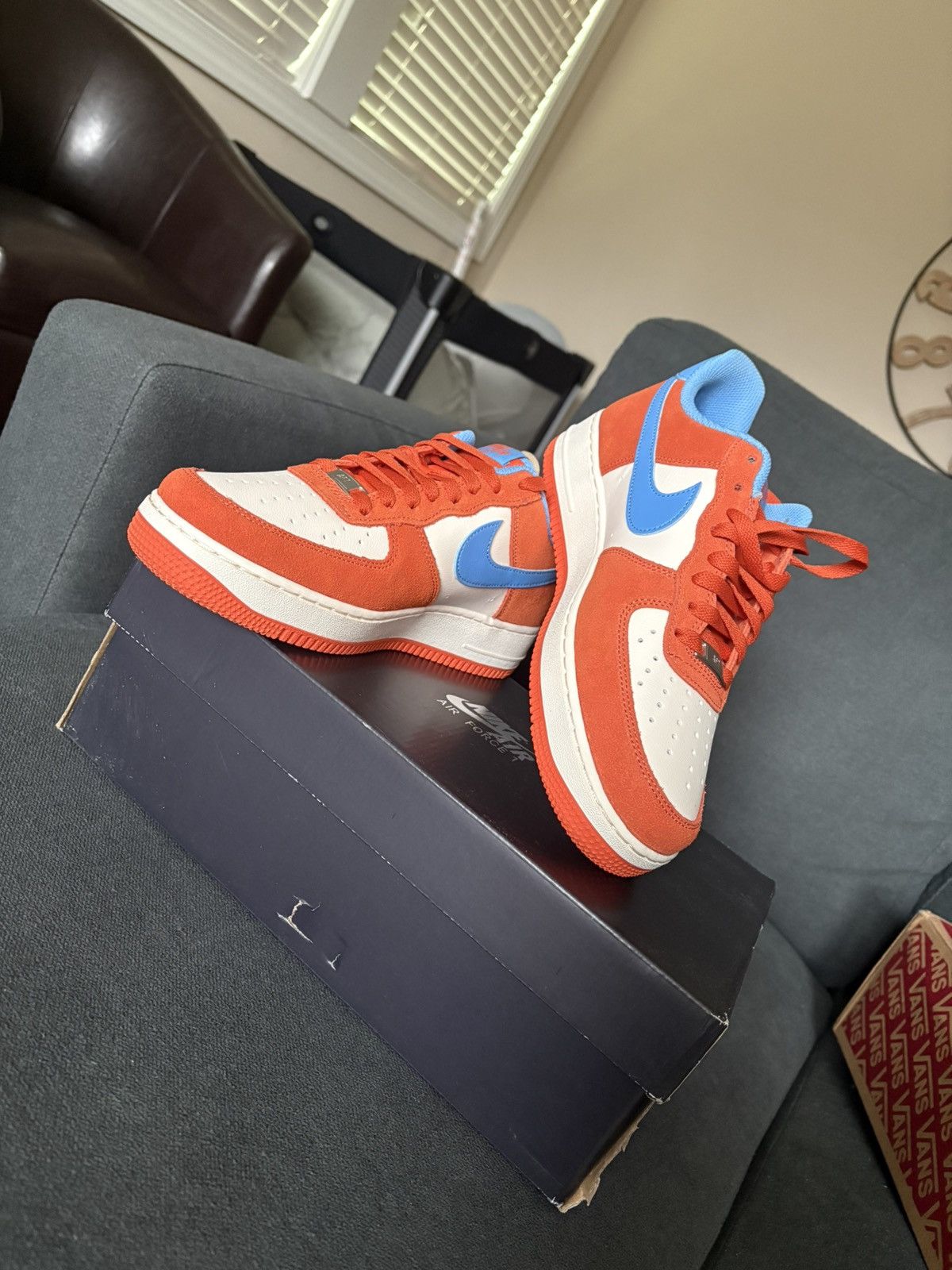 Nike Nike Air Force 1 '07 LV8 "Safety Orange University Blue" Size US 8 / EU 41 - 3 Thumbnail