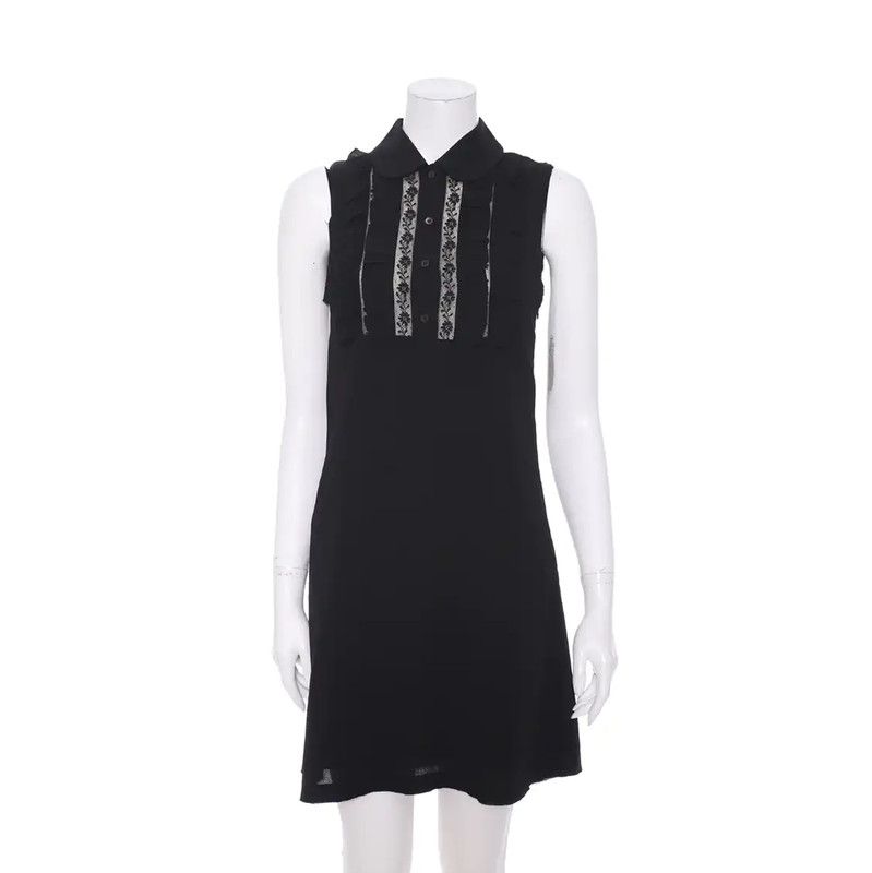 Miu Miu Miu Miu Black Mid-Length Dress for Women 0089 Size XXS / US 00 / IT 34 - 1 Thumbnail