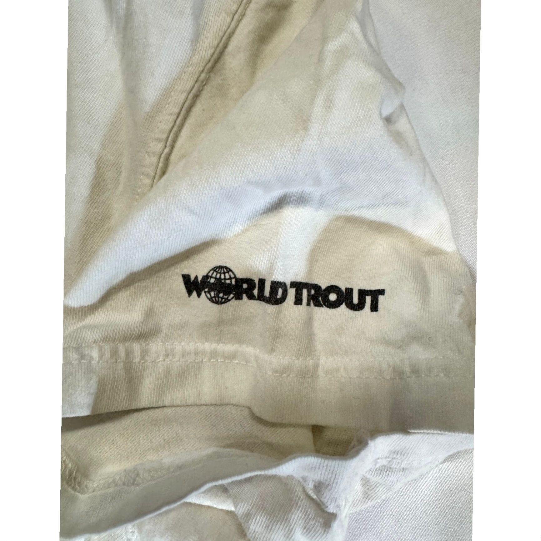 Patagonia VINTAGE Patagonia Mens Beneficial T's Crewneck Hiking T Shirt White World Trout Size S M Size US M / EU 48-50 / 2 - 6 Thumbnail