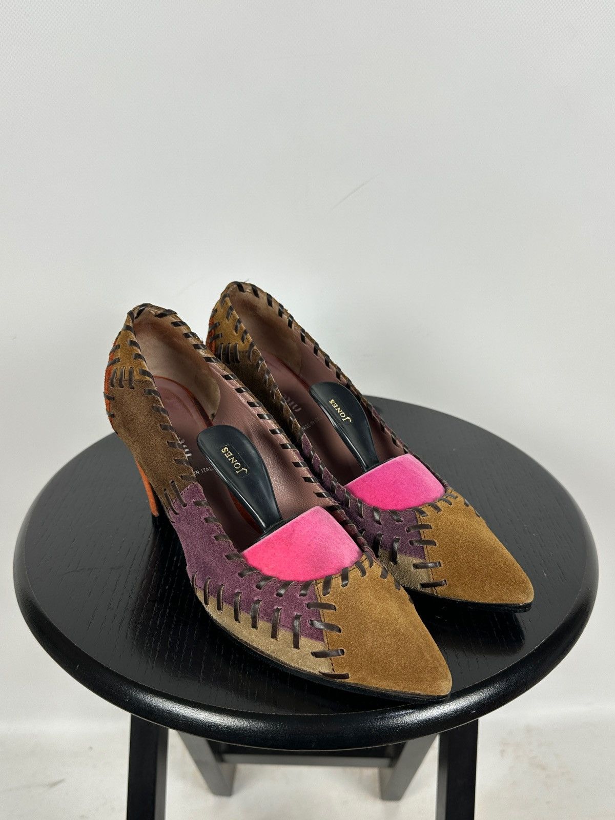 Miu Miu × Prada Miu Miu Multicolor Suede Patchwork Heels Size US 6 / IT 36 - 4 Thumbnail