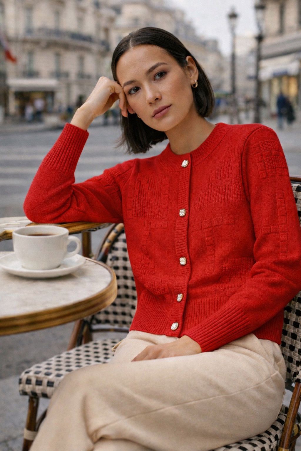 Other Aura Luxe Textured Knit Cardigan Size ONE SIZE - 1 Thumbnail
