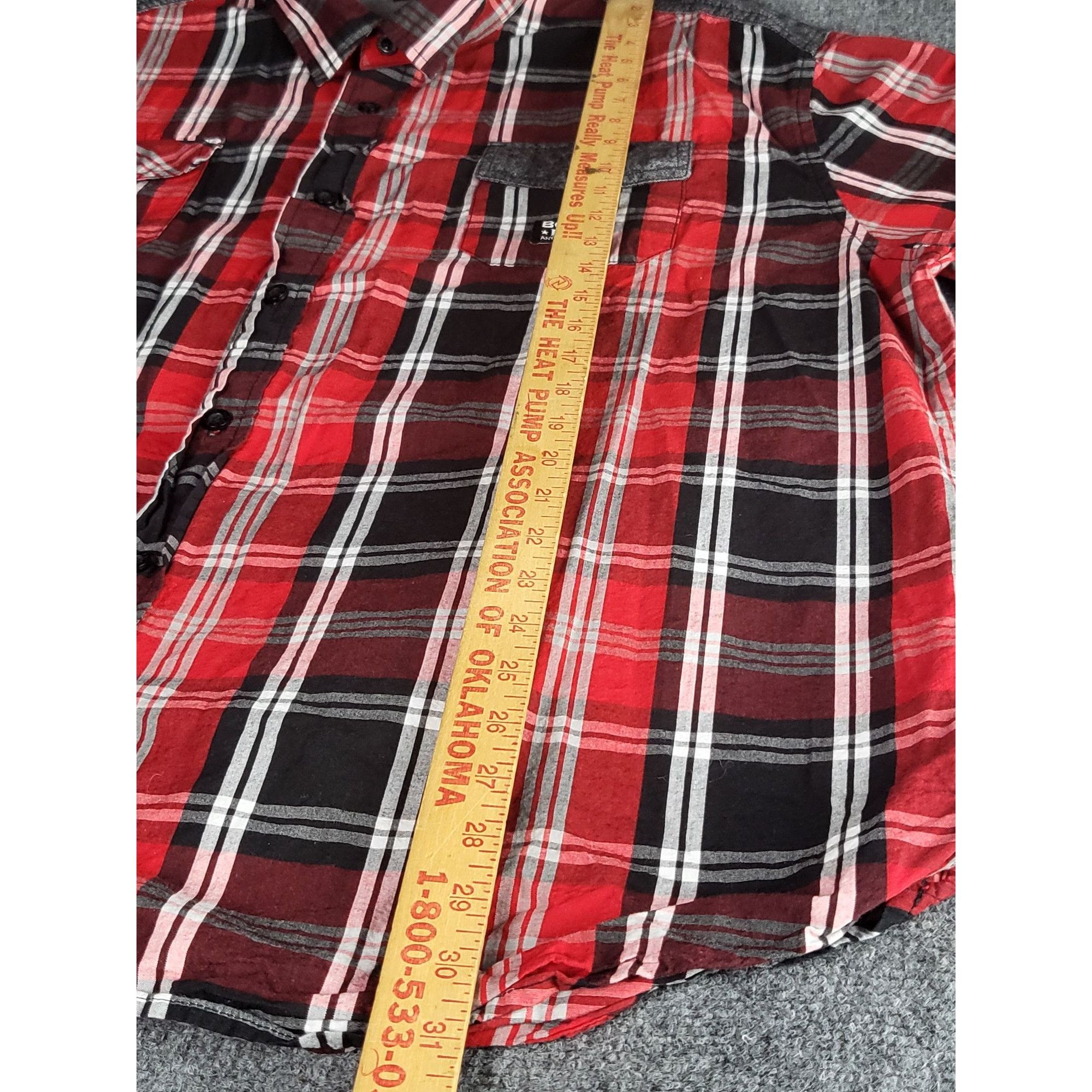 Born Fly Born Fly Red Plaid Button Up Shirt Men Sz 4XL Cotton Plus Si Size US XXL / EU 58 / 5 - 3 Thumbnail