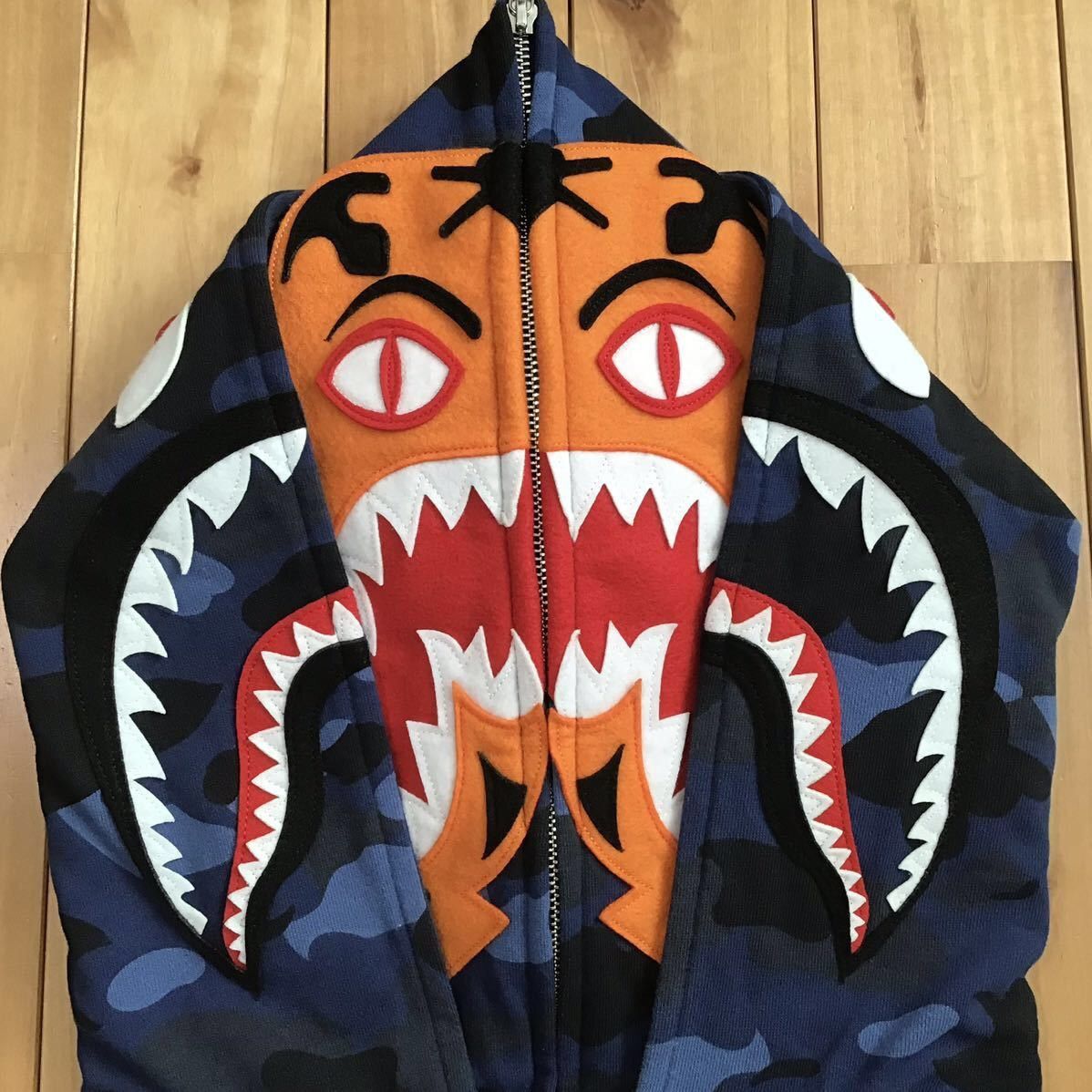 Bape 🔥3XL🔥 BAPE Double Tiger Shark full zip hoodie Blue camo XXXL Size US XXL / EU 58 / 5 - 3 Thumbnail