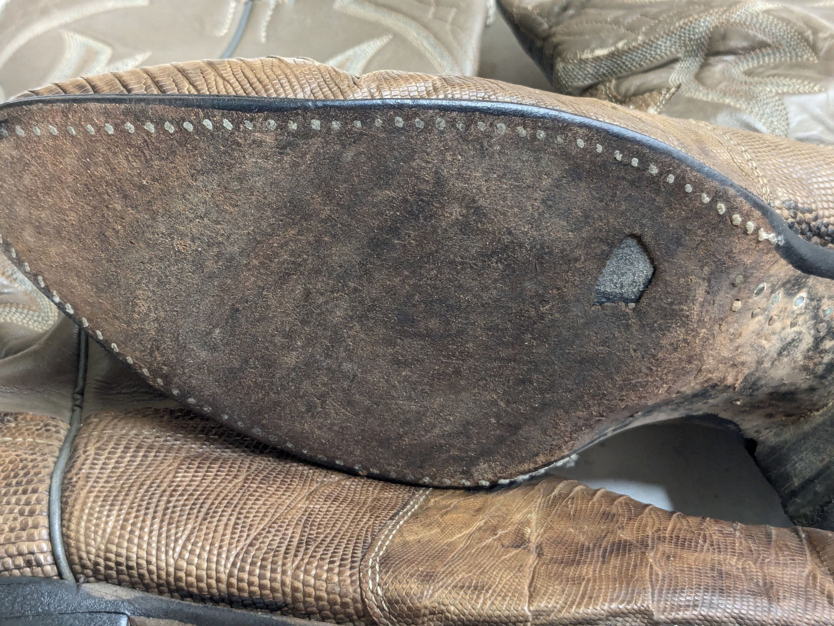 Other Vintage Justin Cowboy Boots Brown Lizard Leather 9.5 D Size US 9.5 / EU 42-43 - 17 Thumbnail