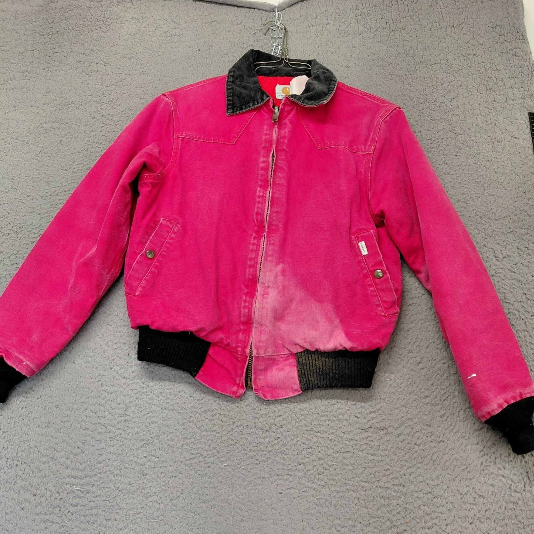 Carhartt VINTAGE Carhartt Jacket Womens Large Pink Canvas Santa Fe Quilt Lined Barn 90s Size L / US 10 / IT 46 - 2 Thumbnail
