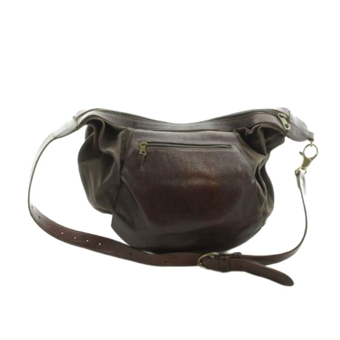 Il Bisonte IL BISONTE Shoulder Bag Mens Brown Leather Canvas Logo Crossbody Size ONE SIZE - 2 Thumbnail