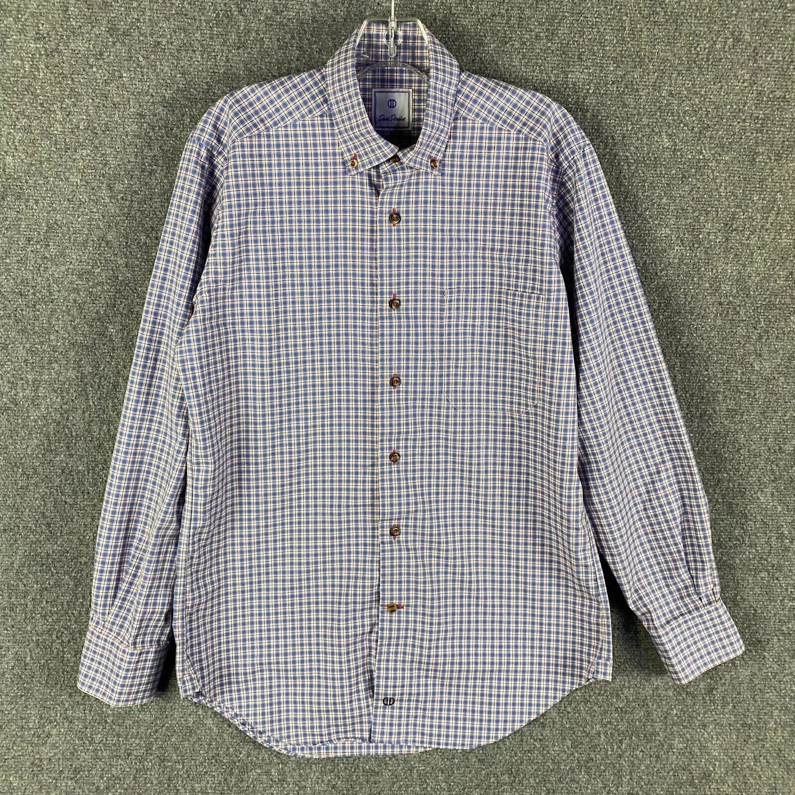 David Donahue David Donahue Shirt Men's M Button Down Plaid Long Sleeve Size US M / EU 48-50 / 2 - 1 Thumbnail