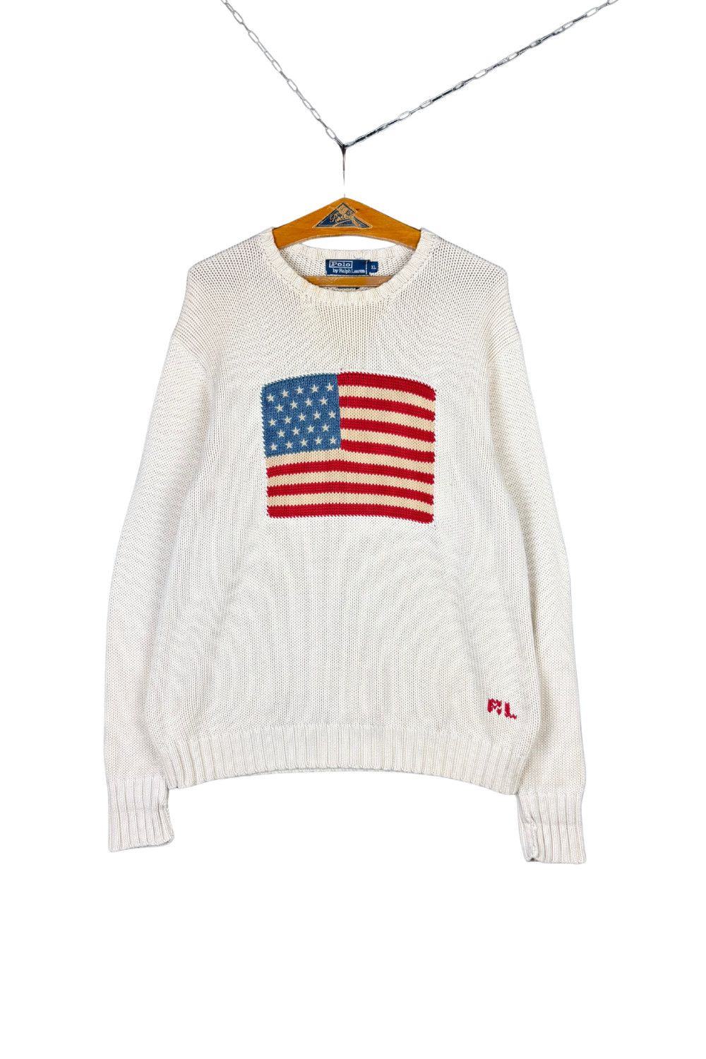 Polo Ralph Lauren 90s Polo Ralph Lauren American Flag Knit Sweater Size US XL / EU 56 / 4 - 1 Thumbnail