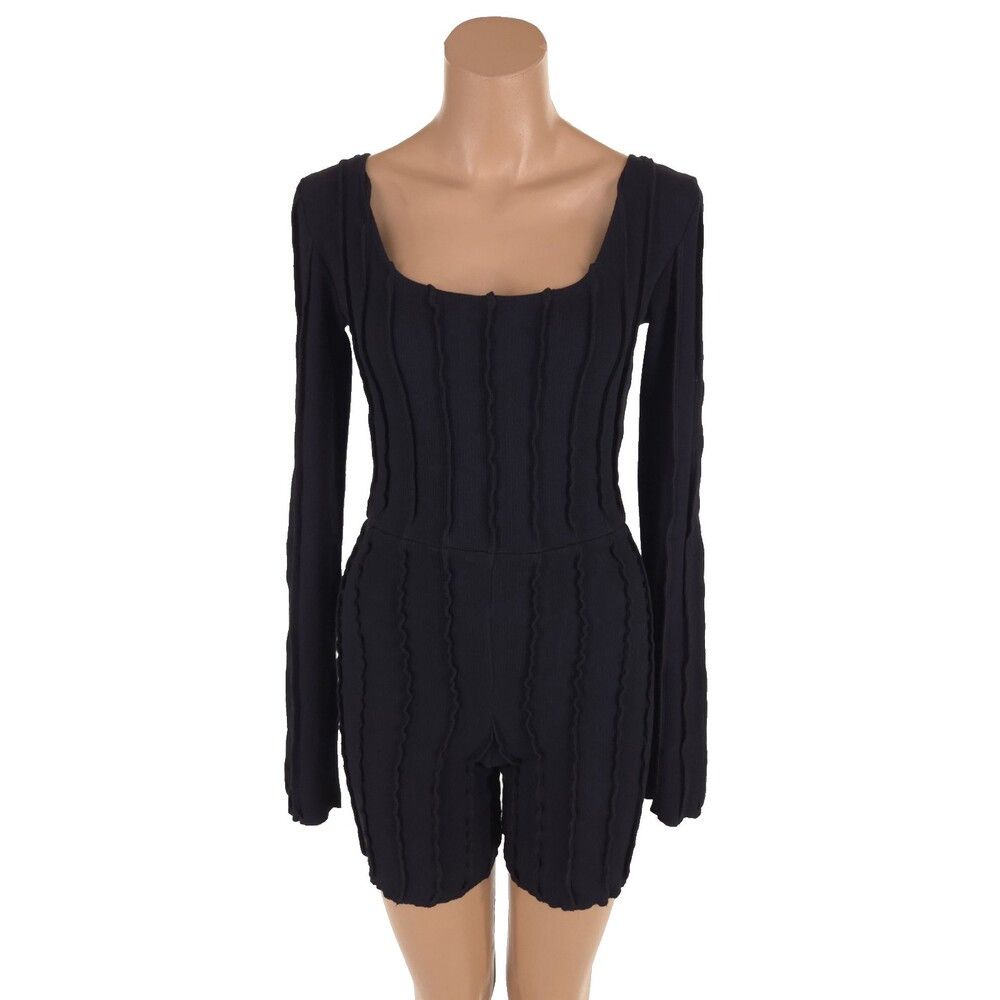Helenamanzano Helenamanzano Carmen Jumpsuit Size S Black SSENSE Exclusive Size S / US 4 / IT 40 - 2 Thumbnail
