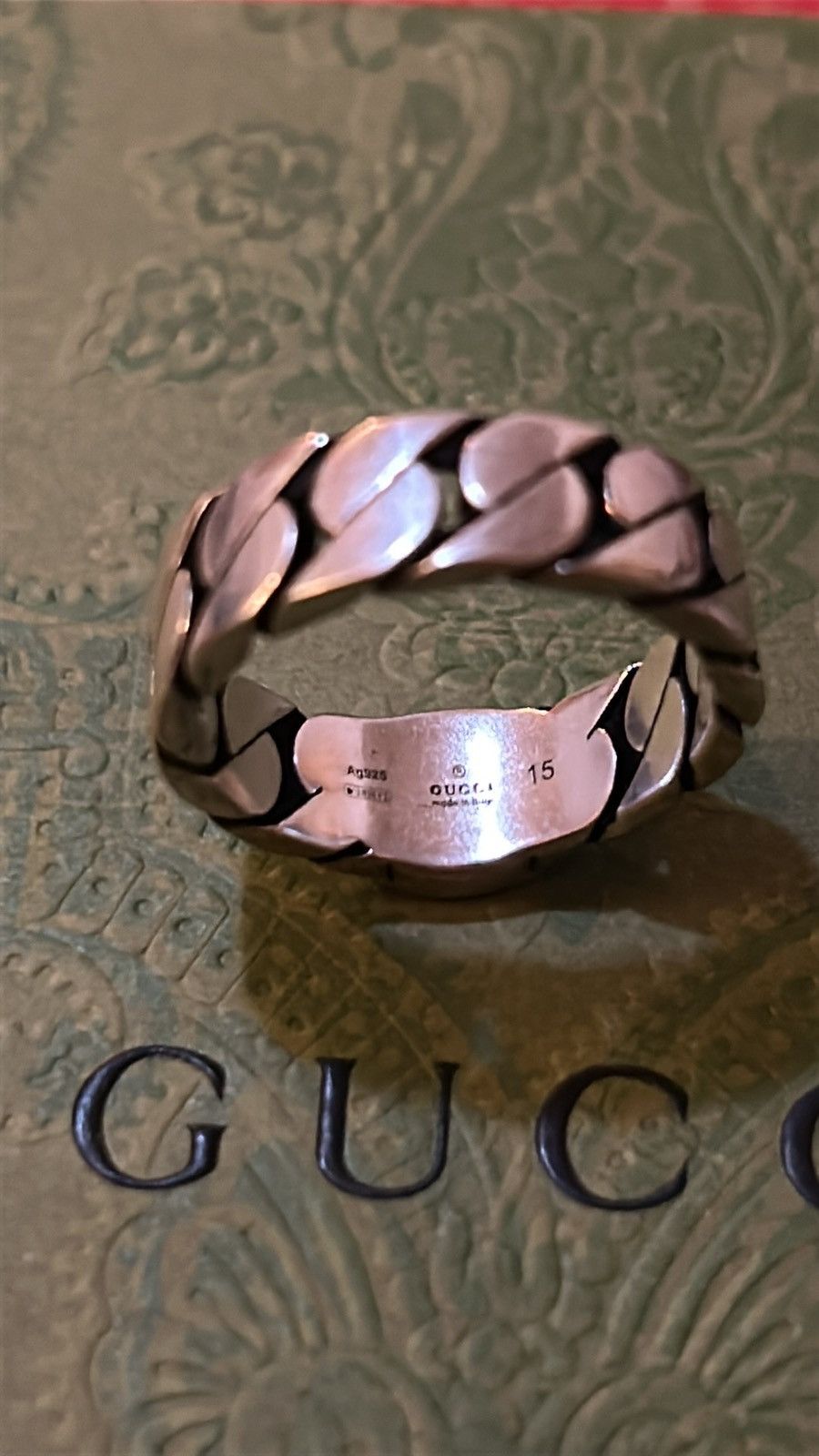 Gucci Gucci Sterling Silver Interlocking Curb Chain Ring Size ONE SIZE - 5 Thumbnail