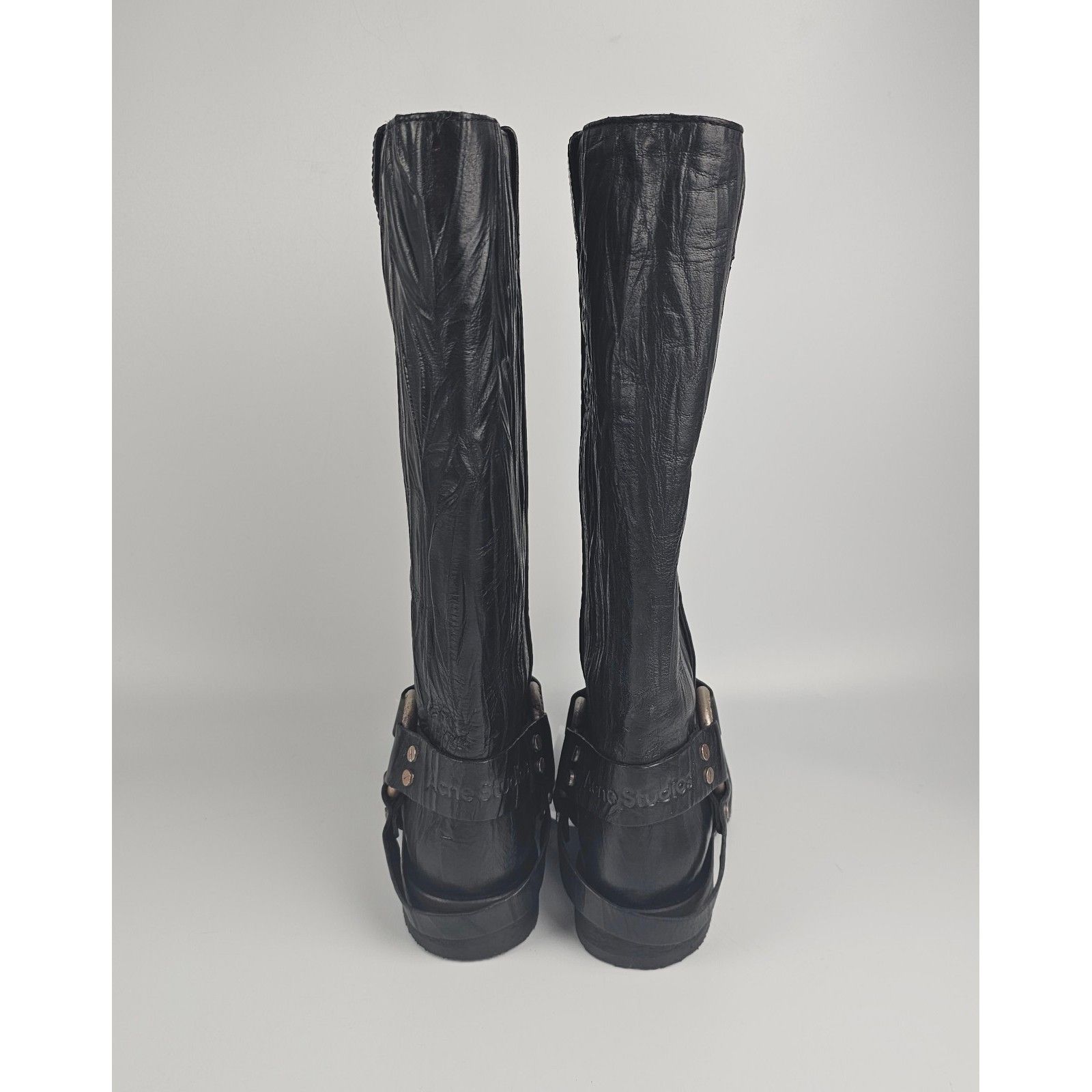 Acne Studios ACNE STUDIOS Balius $1300 Anthracite Grey Leather 35mm Buck Size US 11 / IT 41 - 8 Thumbnail