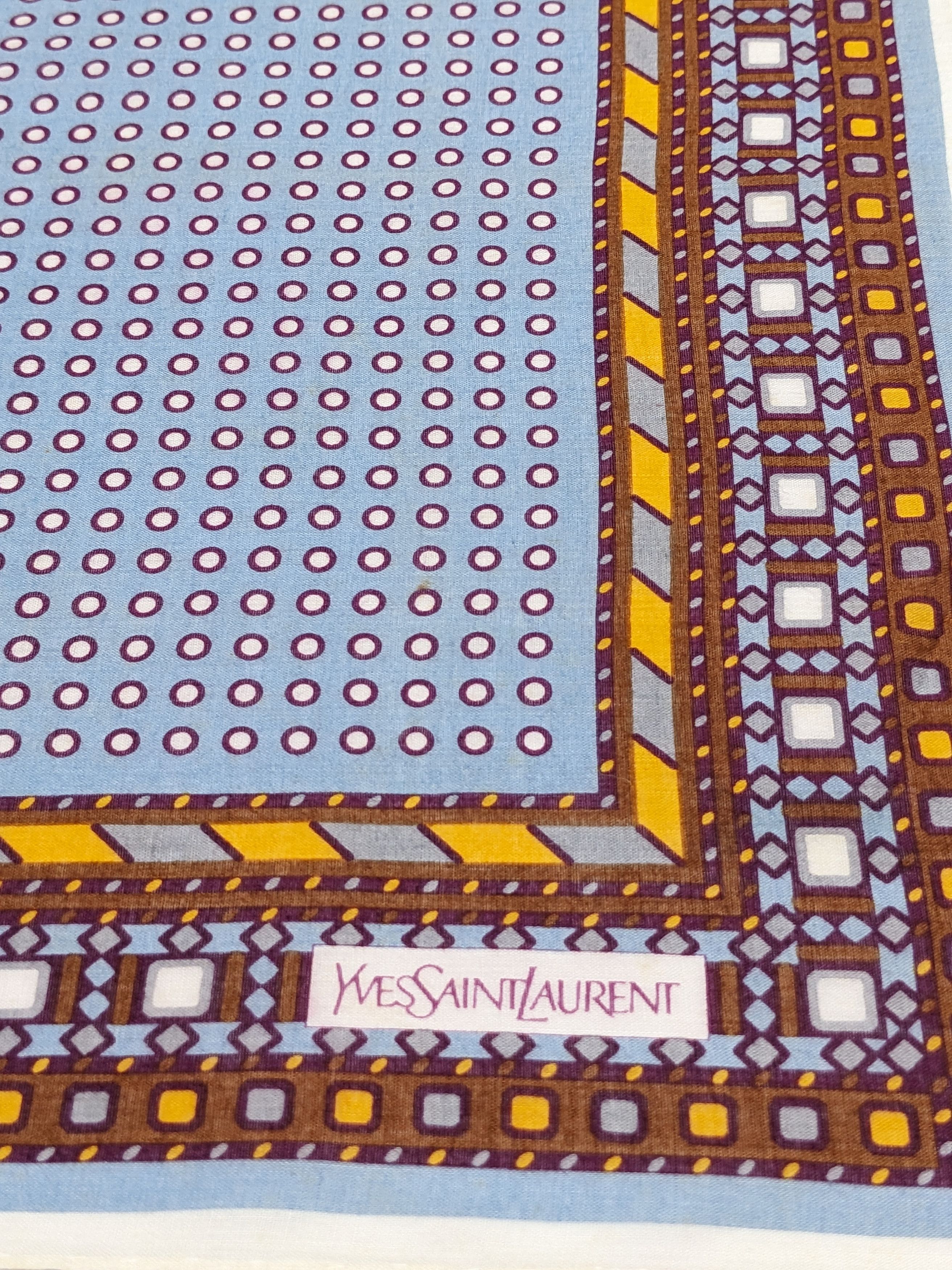 Yves Saint Laurent VINTAGE YVES SAINT LAURENT GEOMETRIC SILK HANDKERCHIEF Size ONE SIZE - 2 Thumbnail
