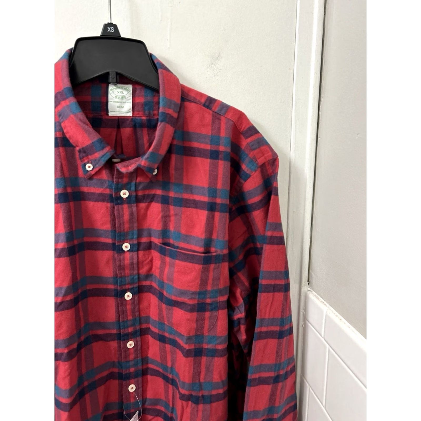 Brooks Brothers Brooks Brothers Original Polo Shirt Mens 2XL Red Plaid Flannel Button-Down NWT Slim Long Sleeve Casual Size US XXL / EU 58 / 5 - 4 Thumbnail