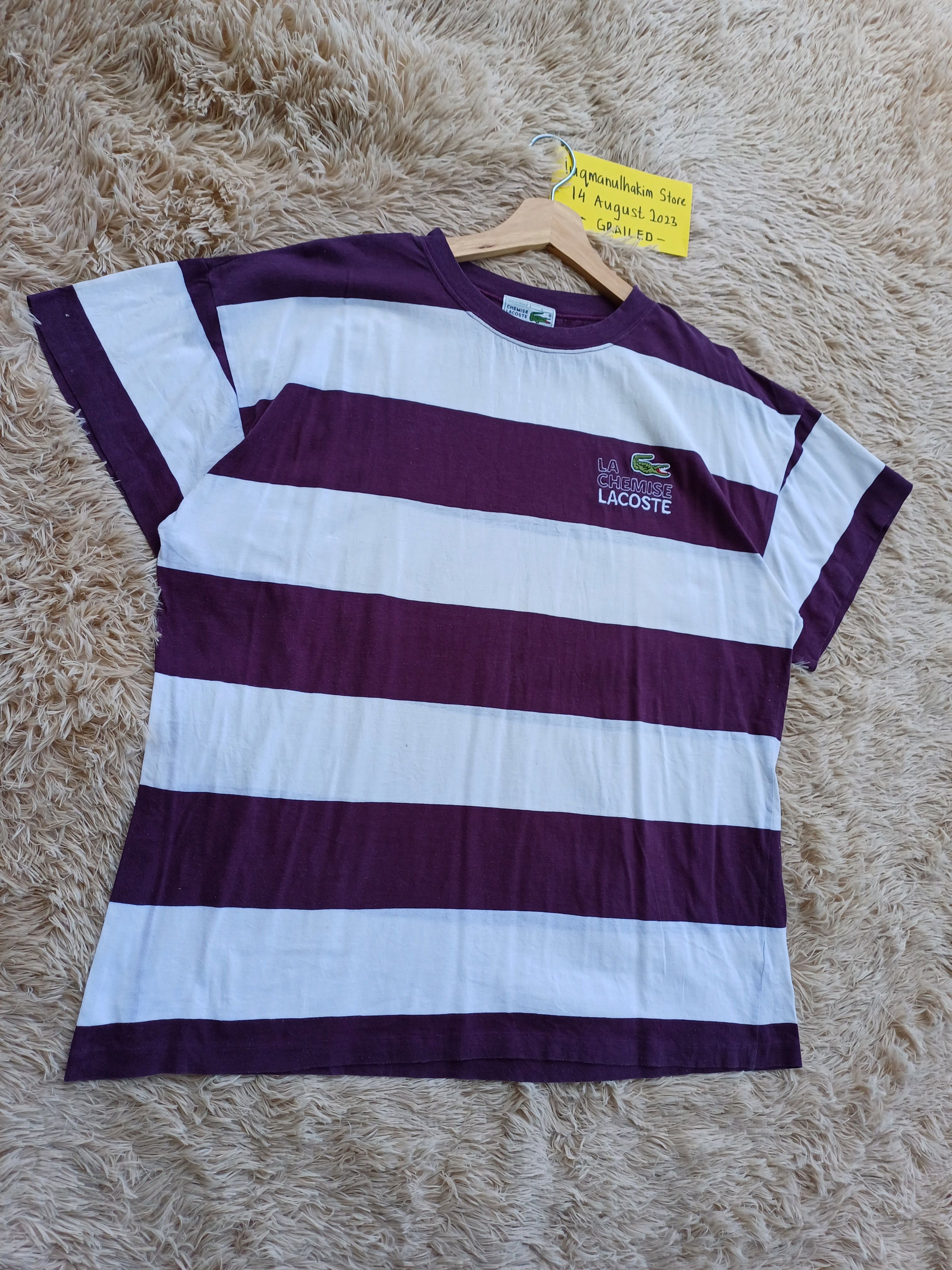 Lacoste Vintage LACOSTE Stripes TShirt Size US M / EU 48-50 / 2 - 2 Thumbnail