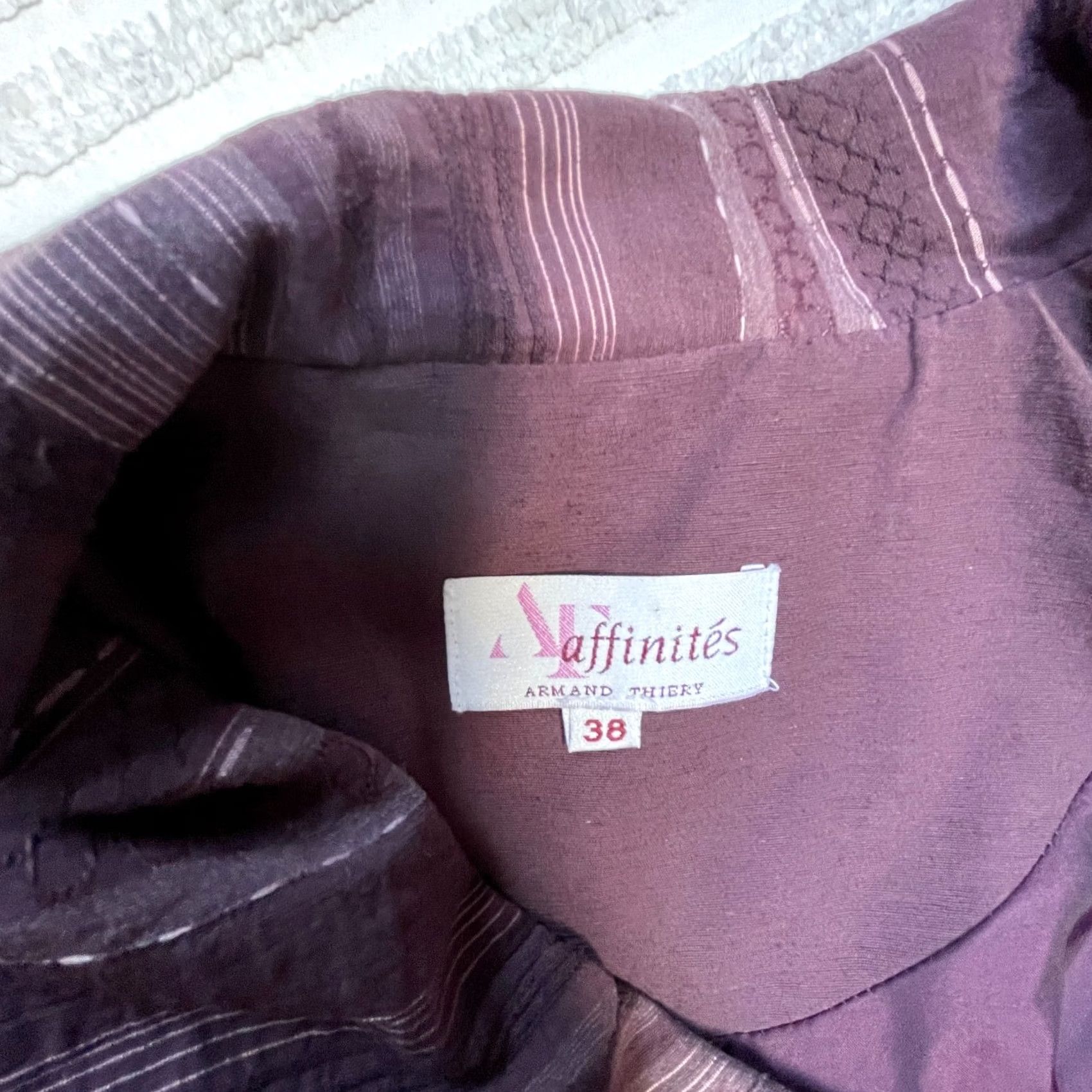 Vintage Affinities Armand Thiery Blazer Striped Purple Size 38 Size XS / US 0-2 / IT 36-38 - 3 Thumbnail