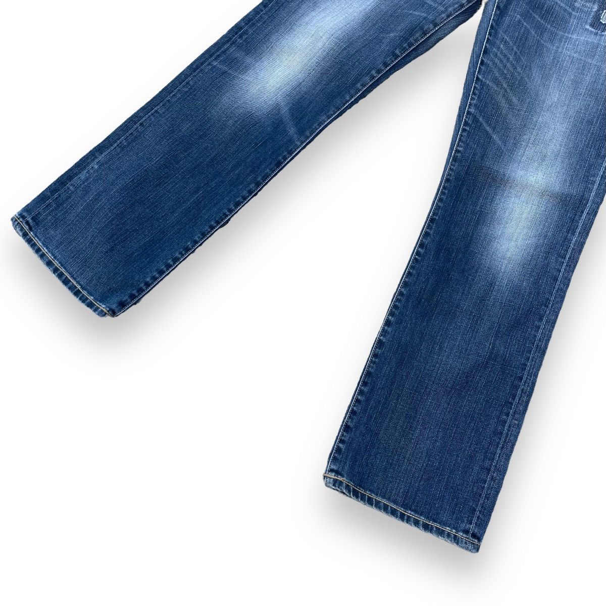 VINTAGE Y2K EVISU X PUMA DISTRESSED WASHED DENIM PANTS