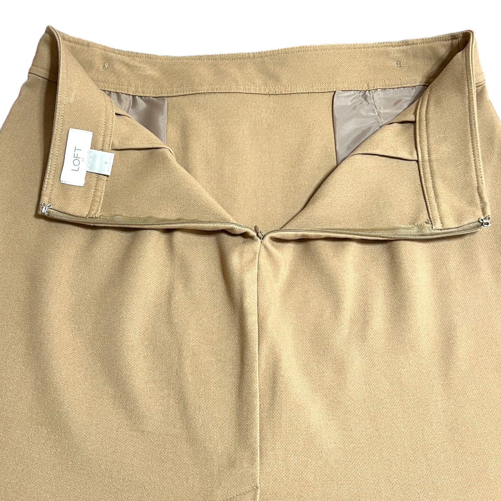 Loft Button Work Pocket Zipper Closure Back Slit A-Line Skirt Size 30" / US 8 / IT 44 - 11 Thumbnail