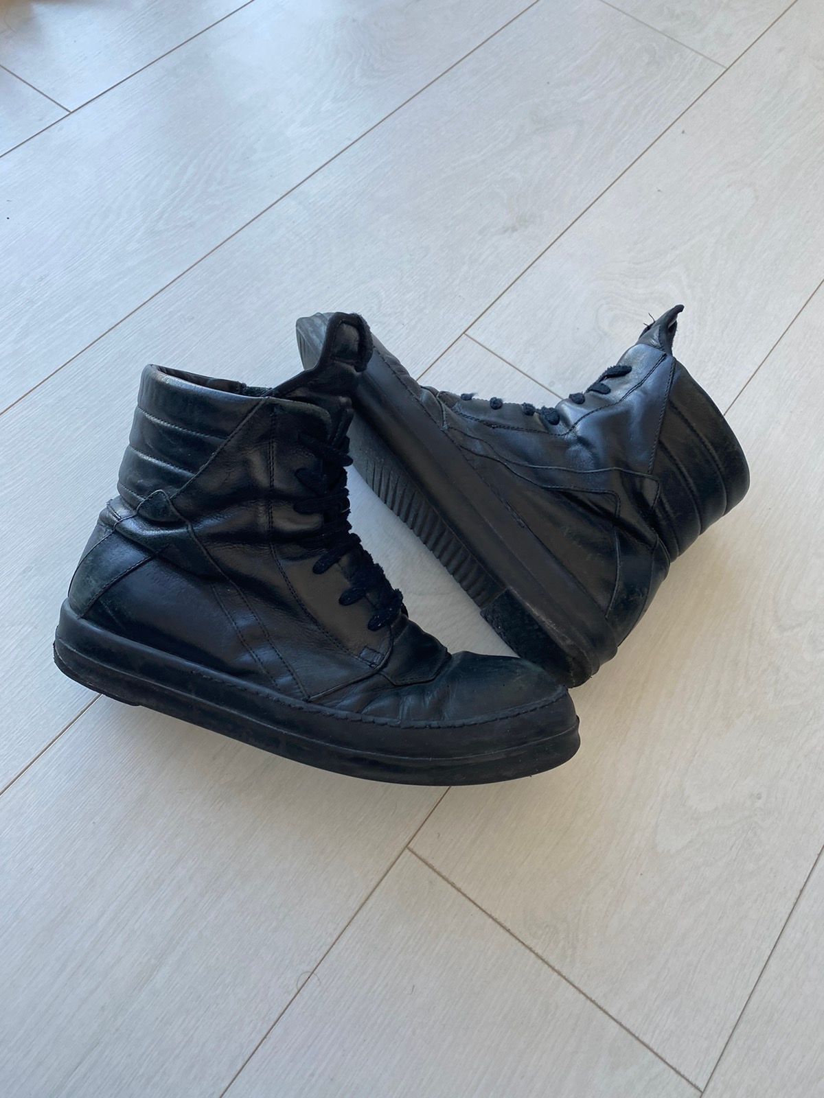 Pre-owned Rick Owens 2011 Short Tongue Geobasket Shoes In Black