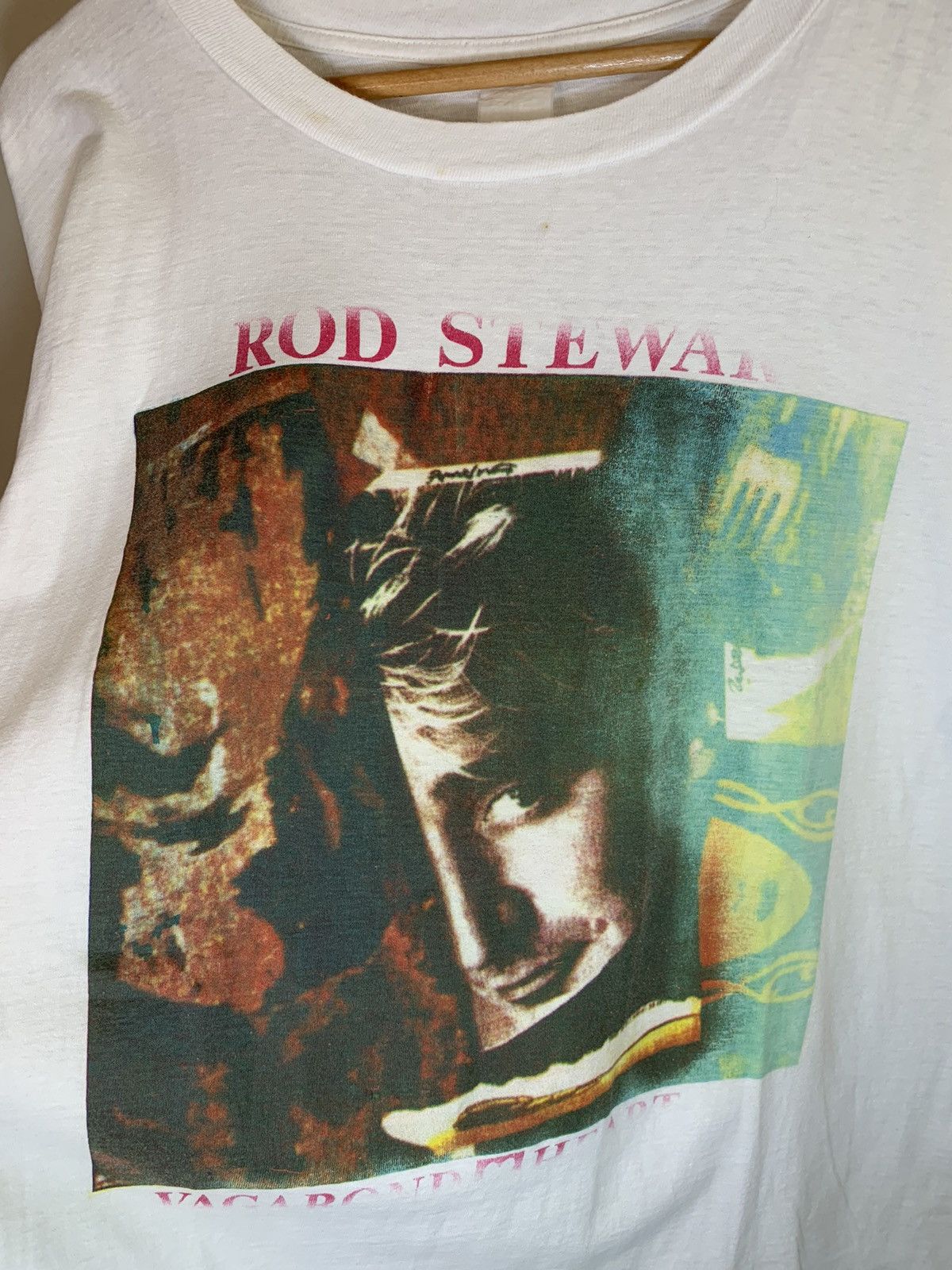 Band Tees × Vintage *RARE* Vintage 1991 Rod Stewart Vagabond Heart Tour T-Shirt Size US XL / EU 56 / 4 - 3 Thumbnail