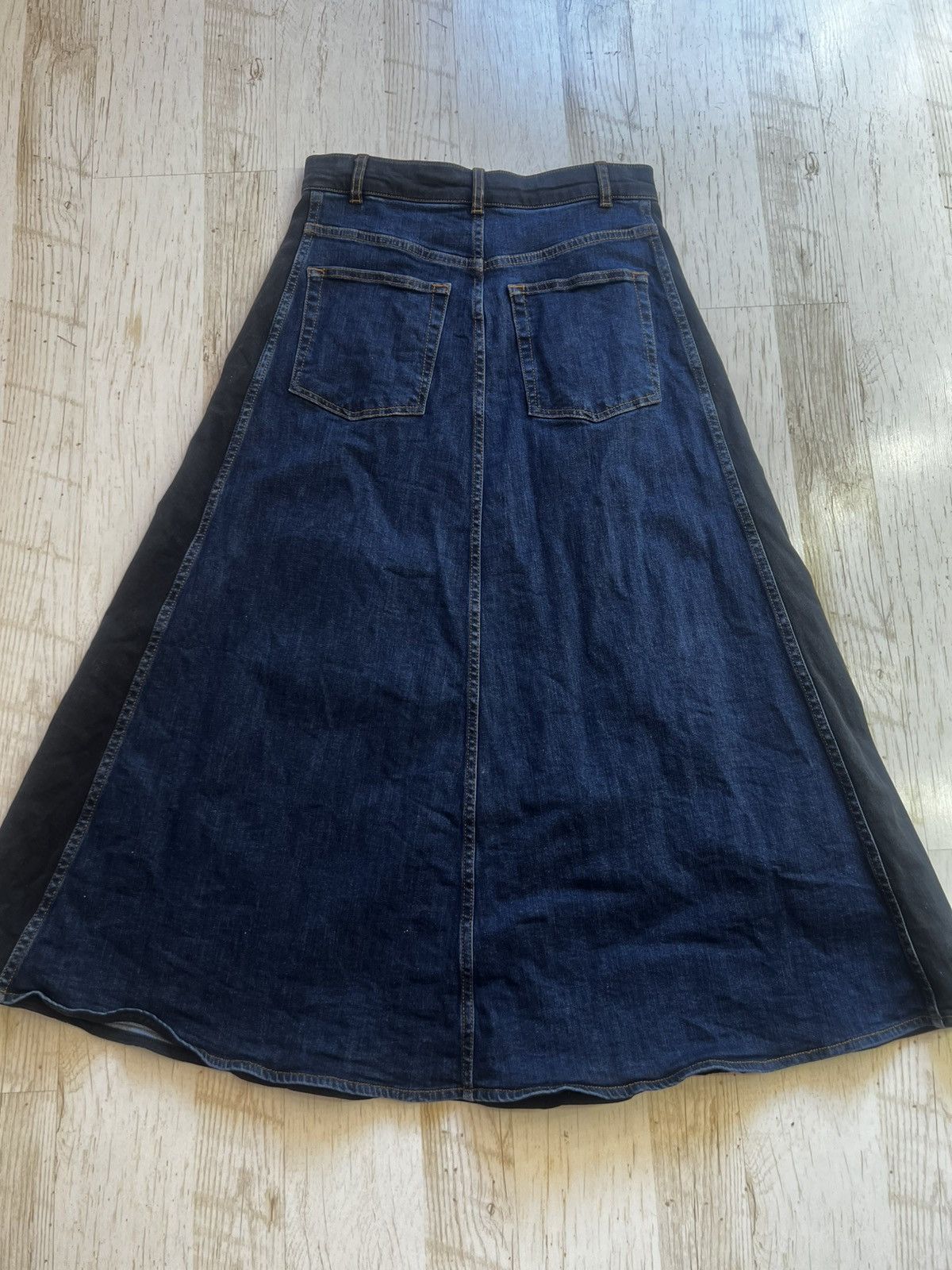 ME+EM ME+EM Denim Midi Skirt A-Line Blue Black Size 8 Size 27" / US 4 / IT 40 - 7 Thumbnail