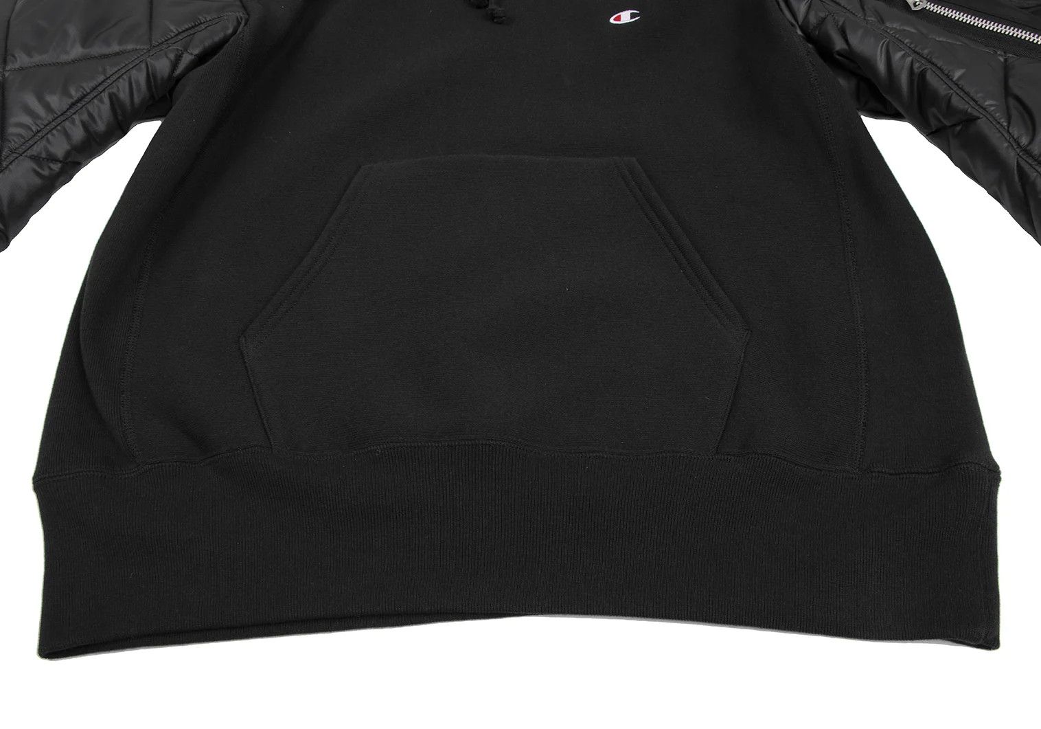 Junya Watanabe Black Quilted Sleeve Custom Sweatshirt Parka M Size US M / EU 48-50 / 2 - 10 Thumbnail