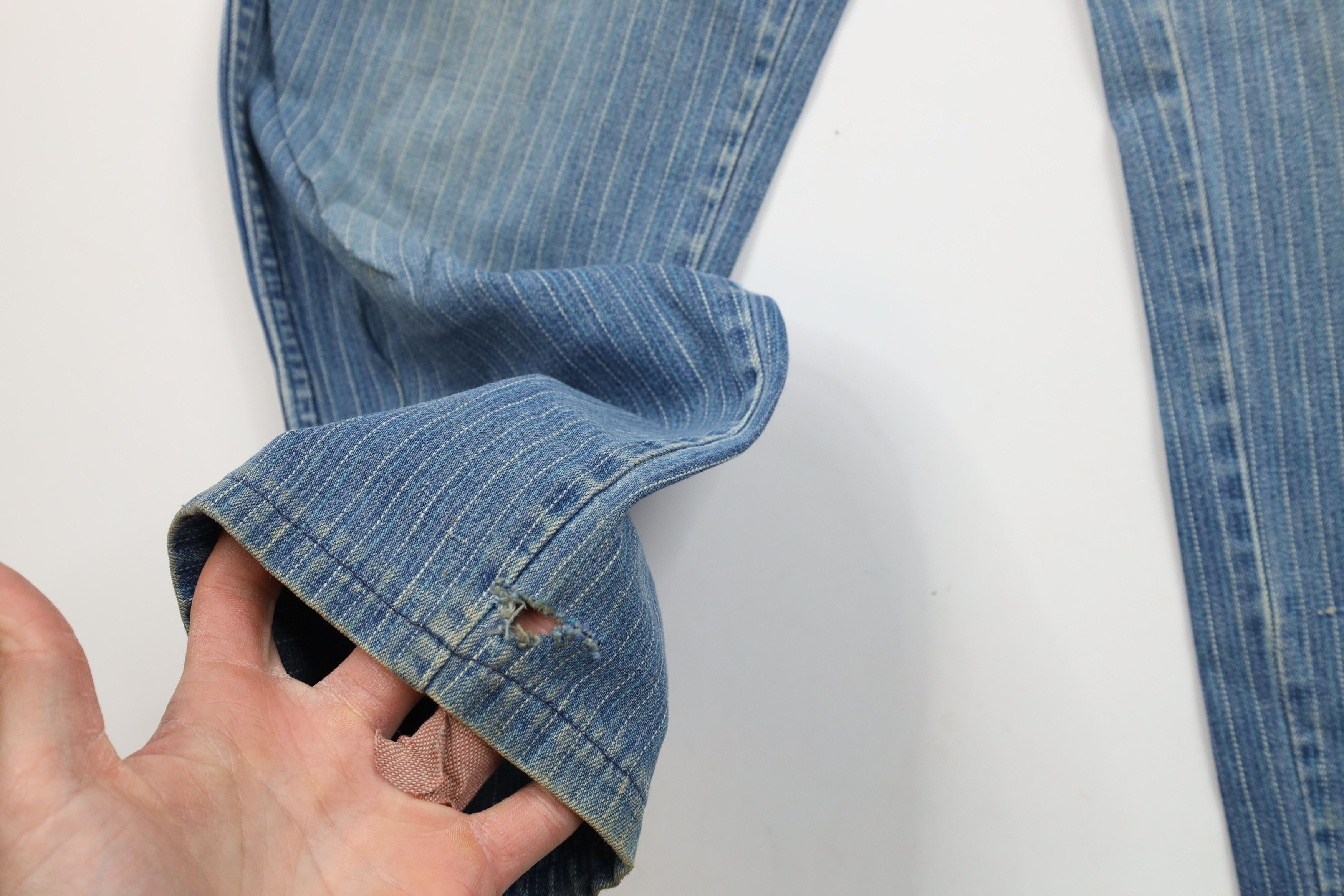 Vintage Vintage 90s Streetwear Striped Pleated Denim Jeans USA Size 28" / US 6 / IT 42 - 5 Thumbnail
