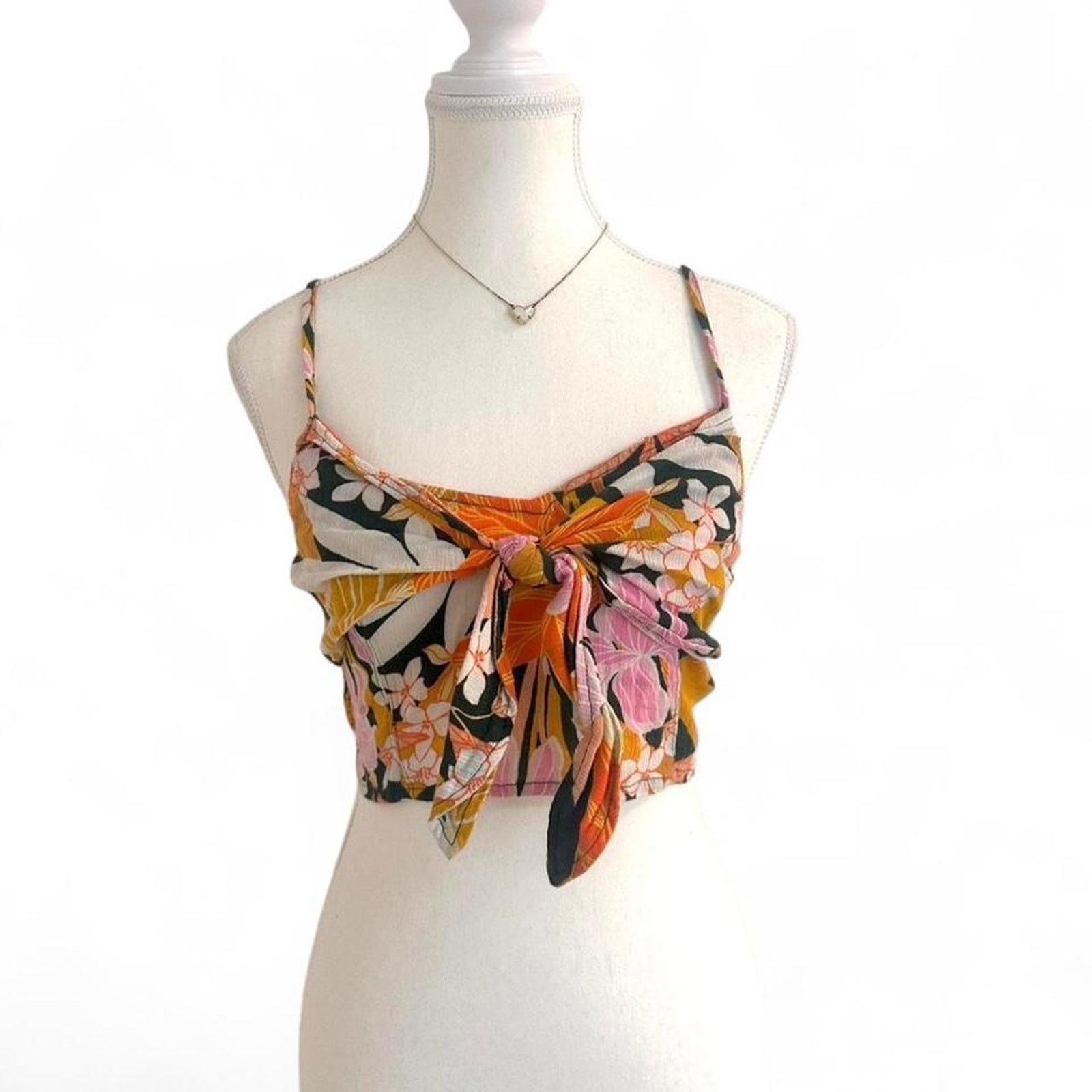 Other Aerie womens Multicoloured floral tie front crop top size M Size M / US 6-8 / IT 42-44 - 1 Thumbnail