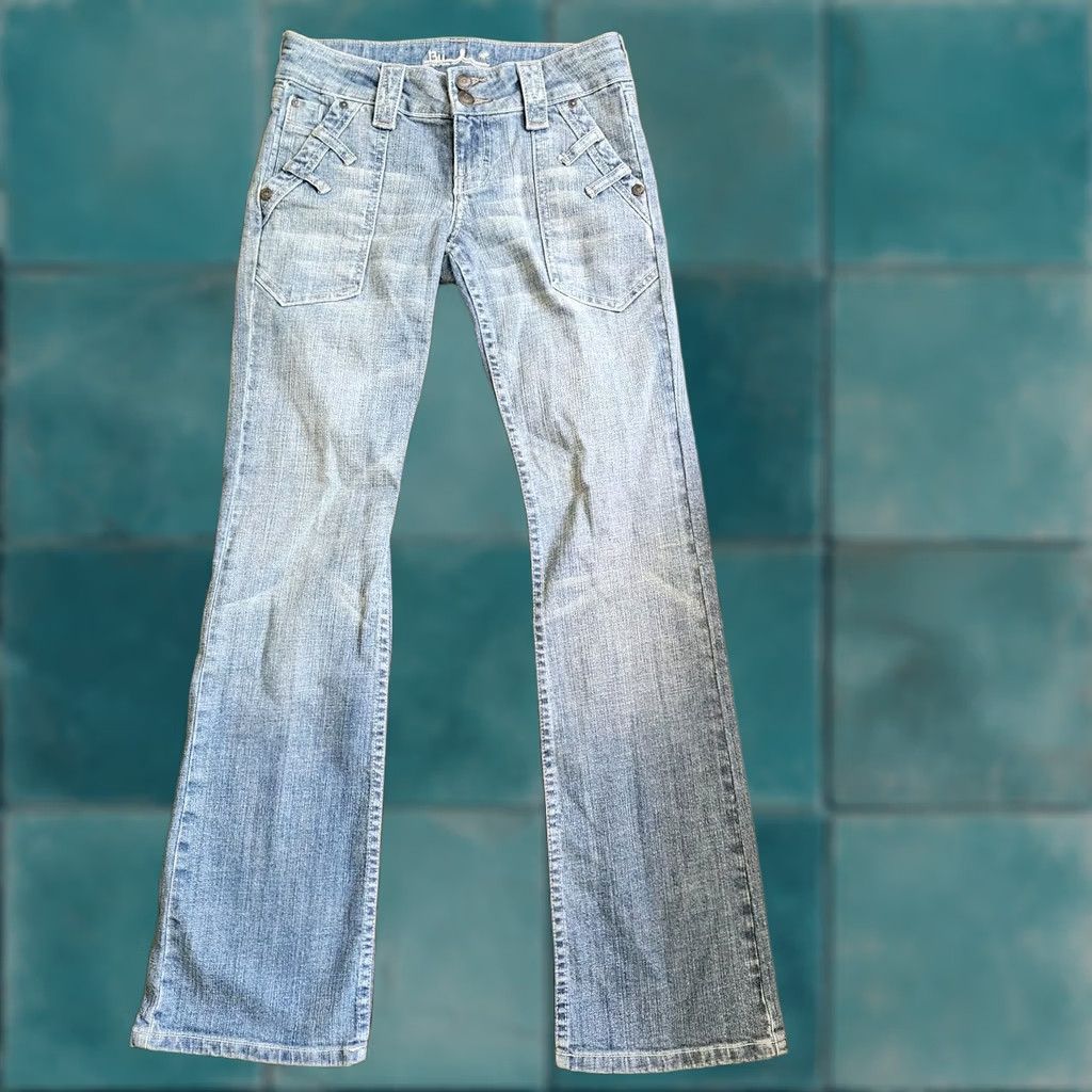 Denime Bu Malibu Denim Straight Jeans Women - Size 1 Regular Blue 29in Inseam Pockets Stretch Cotton Spandex Regular Fit 4 Seasons Size 25" / US 0 / IT 36 - 1 Thumbnail