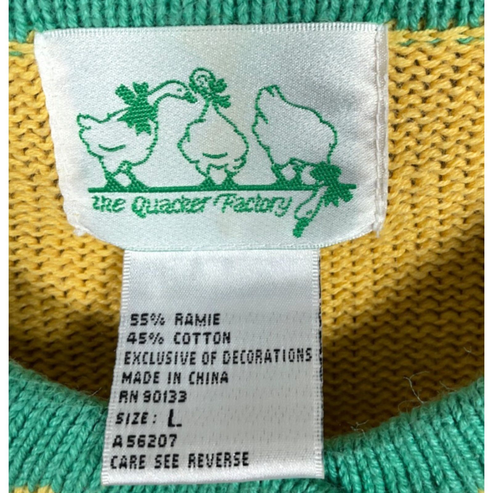 Quacker Factory Quacker Factory Beach Motif Cardigan Women's Large Yellow Chunky Knit Tropical Size L / US 10 / IT 46 - 4 Thumbnail