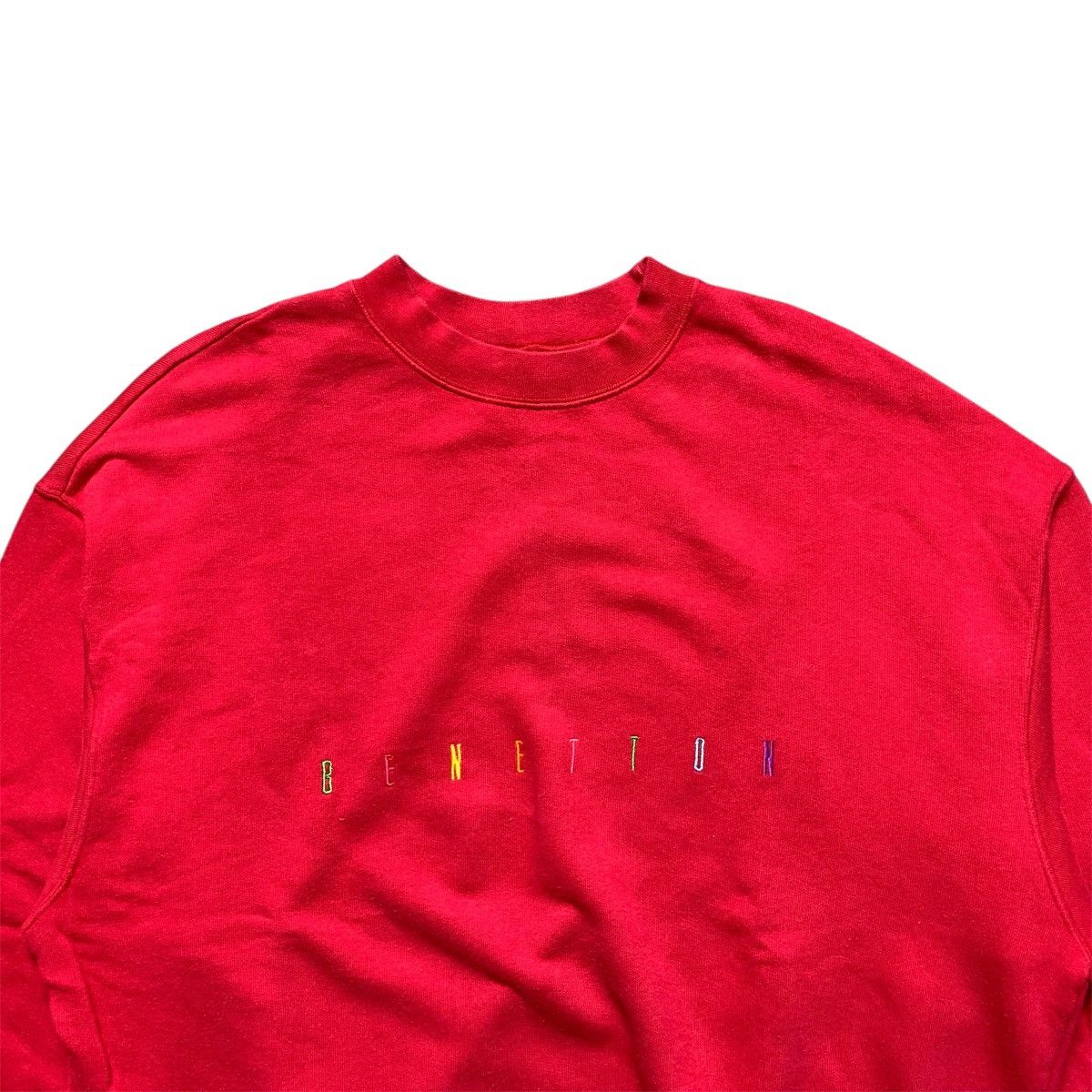 Benetton Vintage 90s Benetton Red Sweetshirt Size US L / EU 52-54 / 3 - 2 Thumbnail