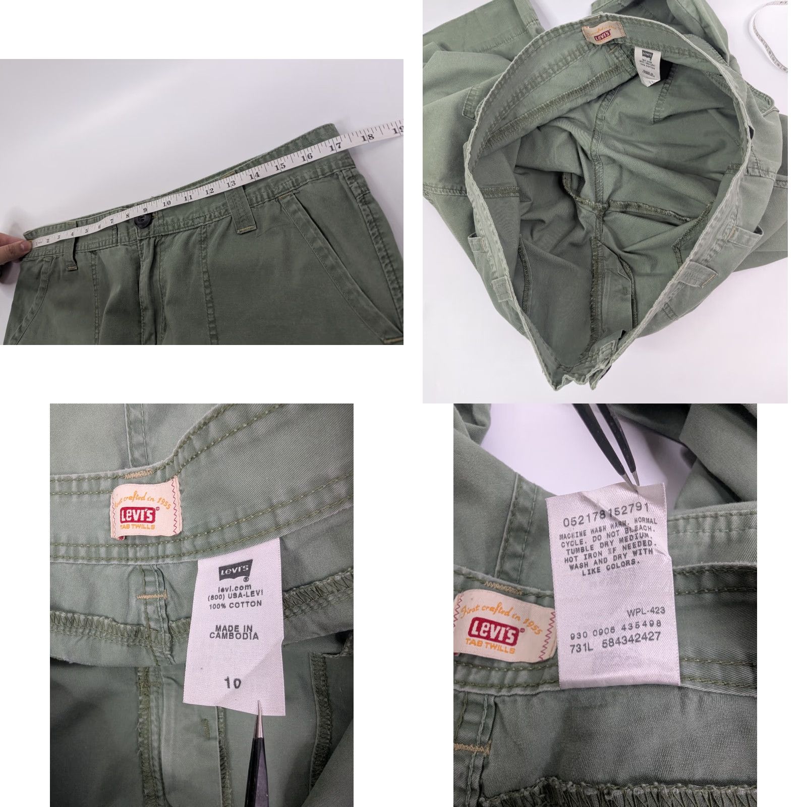 Levi's Levi's Green Twills Pants Baggy Mid Rise Straight Leg Women's Size 10 - Levi's Pants - Green - Twill - Mid Rise - Straight - 10 - Women - Size 10 Size 32" / US 10 / IT 46 - 9 Thumbnail