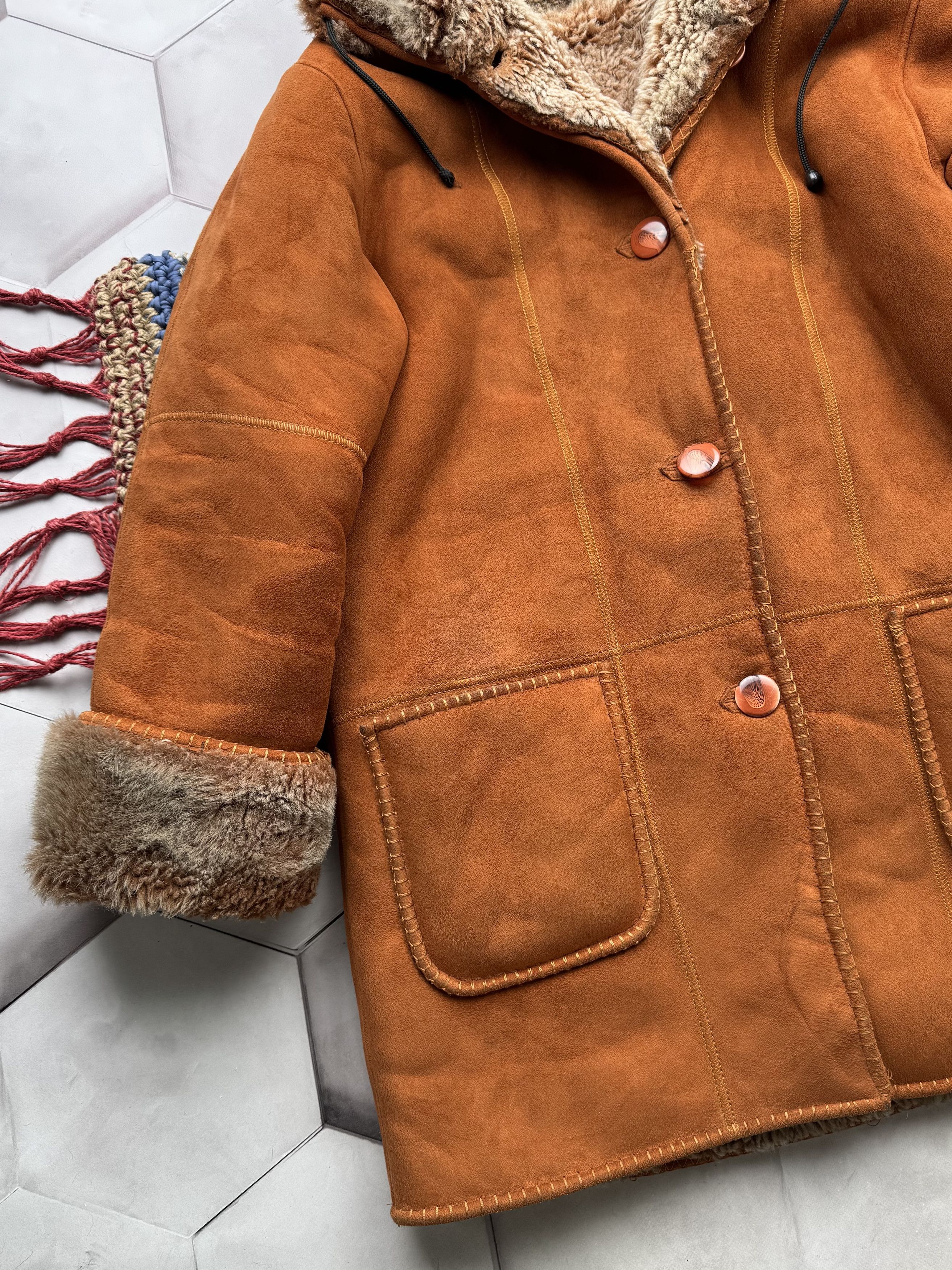 Japanese Brand Vintage Faux Sheepskin Hooded Coat (E4) Size L / US 10 / IT 46 - 4 Thumbnail