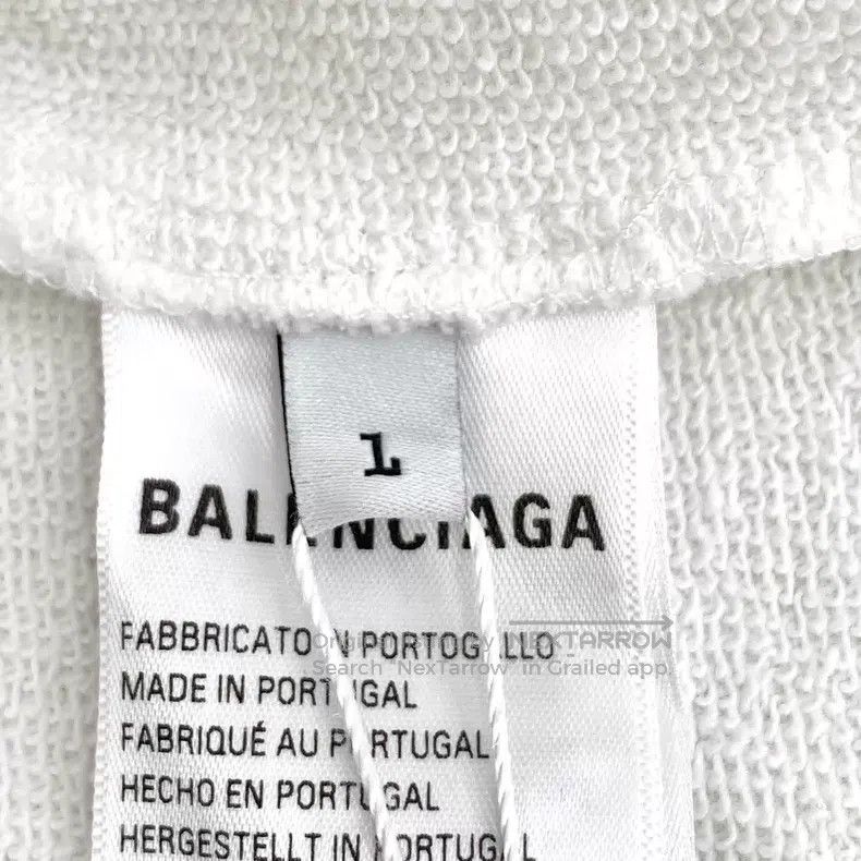 Balenciaga Balenciaga White Logo Letter Printed Cotton Hooded Long Sl Size US S / EU 44-46 / 1 - 6 Thumbnail