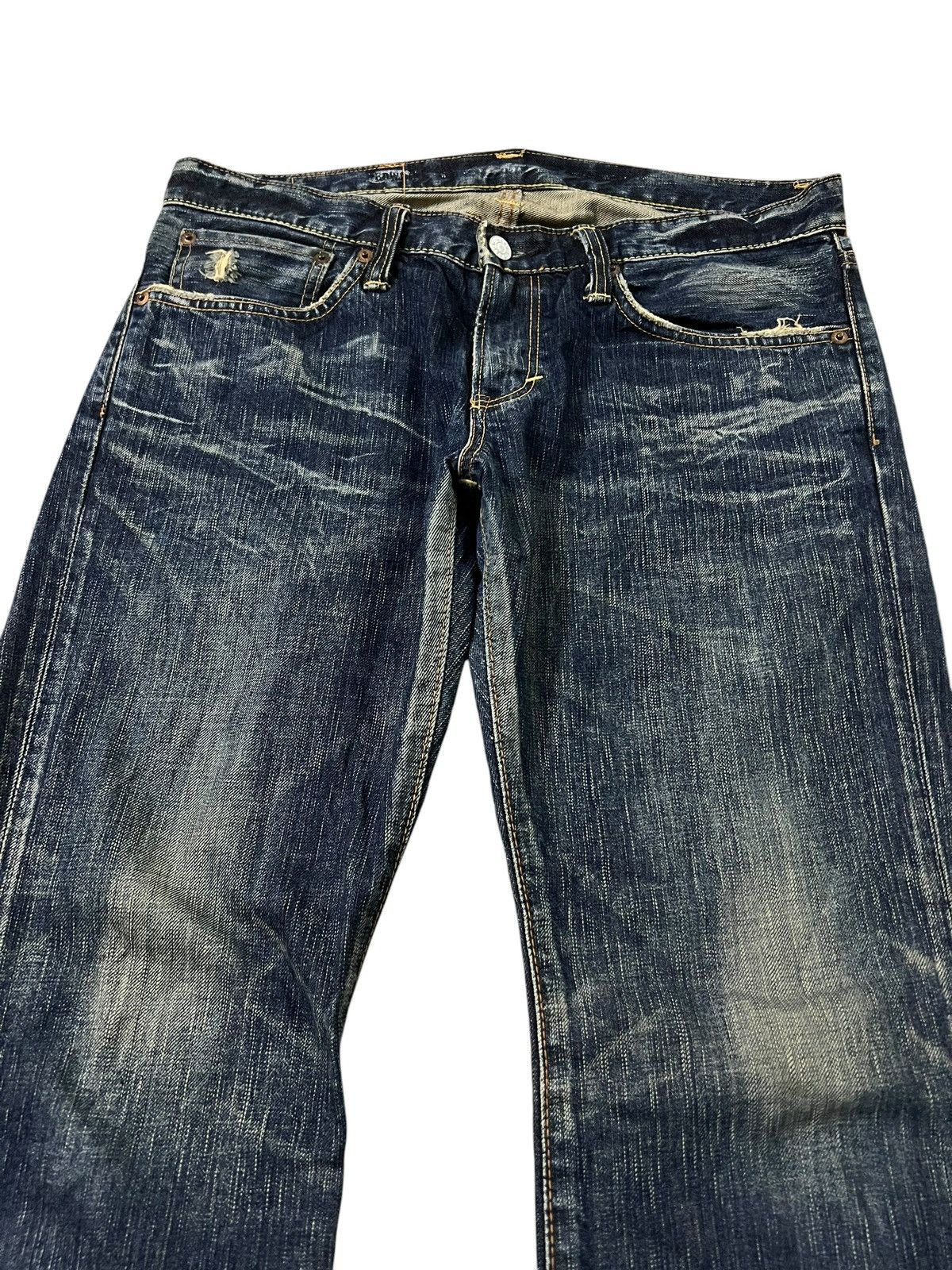Japanese Brand Edwin 503 Flare Distressed Mud Wash Bootcut Jean Very Rare Size US 32 / EU 48 - 3 Thumbnail