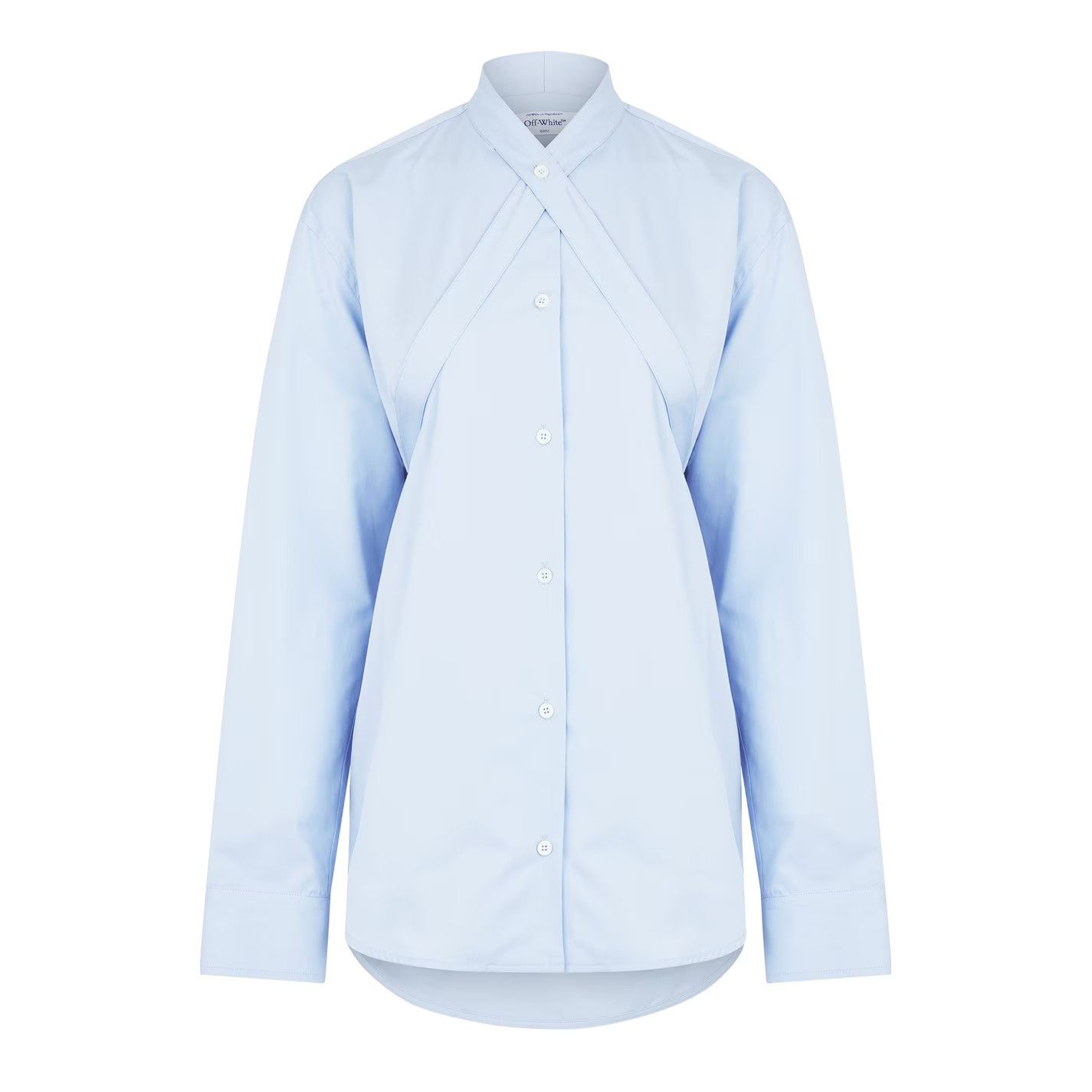 Off-White o1g2r1mq0125 Cross Collar Shirt in Light Blue Size XS / US 0-2 / IT 36-38 - 1 Thumbnail