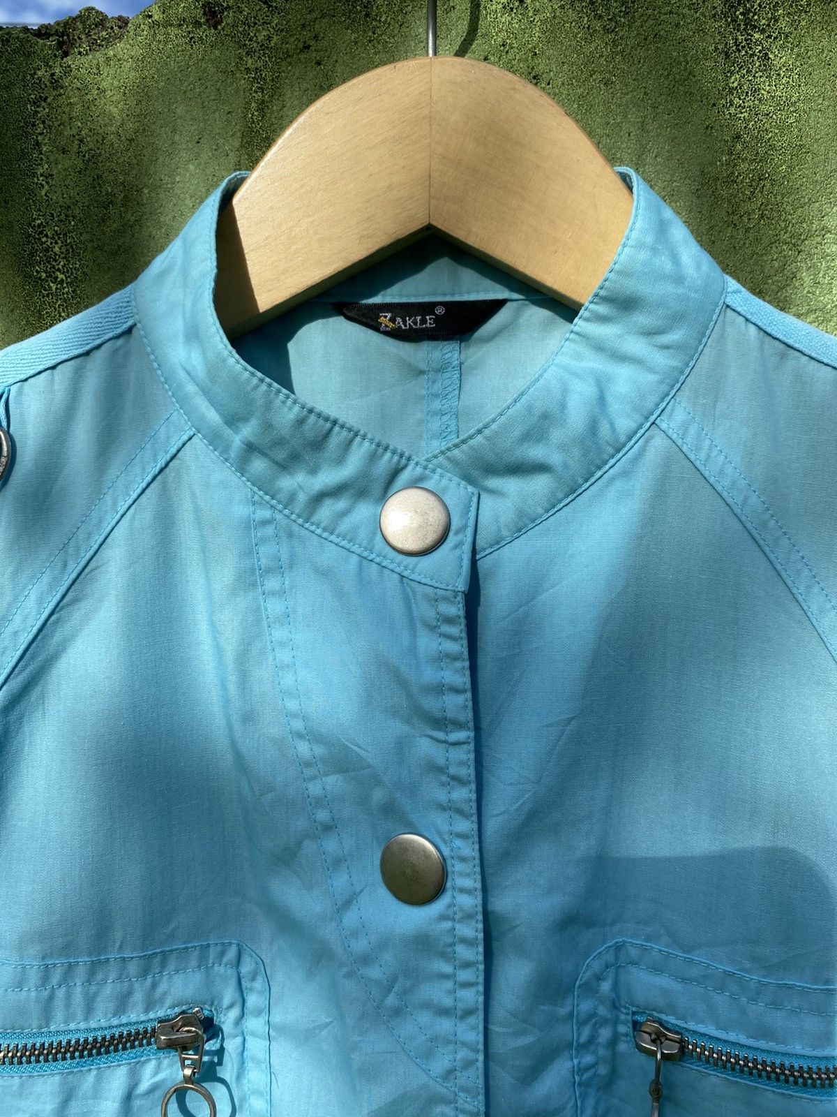 Japanese Brand Zakle Vintage Turquoise Utility Zip Shirt Archive Style 90s Size US M / EU 48-50 / 2 - 2 Thumbnail