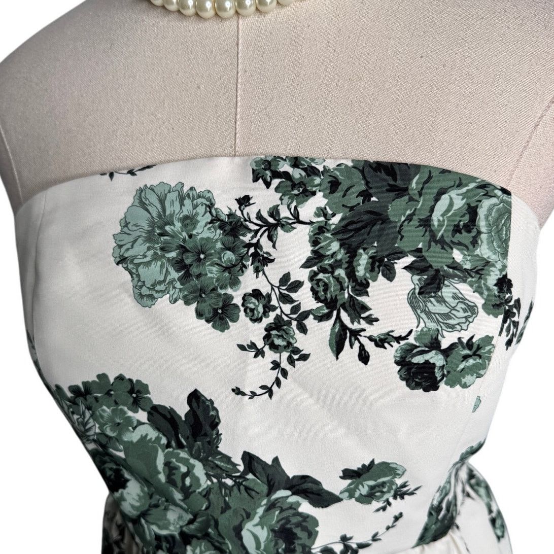 Sachin & Babi Sachin & Babi Blaine Strapless Midi Dress green white size 6 Size M / US 6-8 / IT 42-44 - 4 Thumbnail