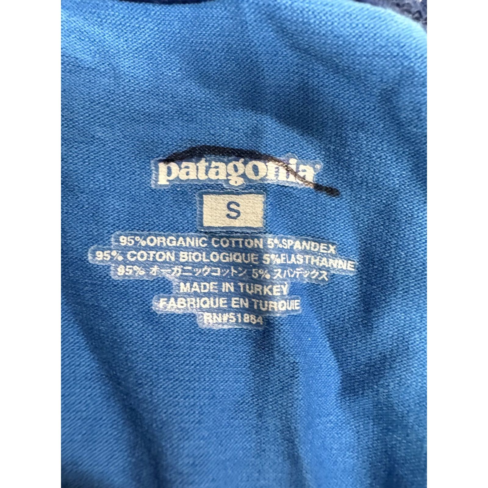 Patagonia VINTAGE Patagonia Women's Dress Wrap Knee-Length 95% Organic Cotton 5% Spandex Blue - Dark Blue Waistband Raglan 3/4 Sleeve V-Neck XS? Size S / US 4 / IT 40 - 2 Thumbnail