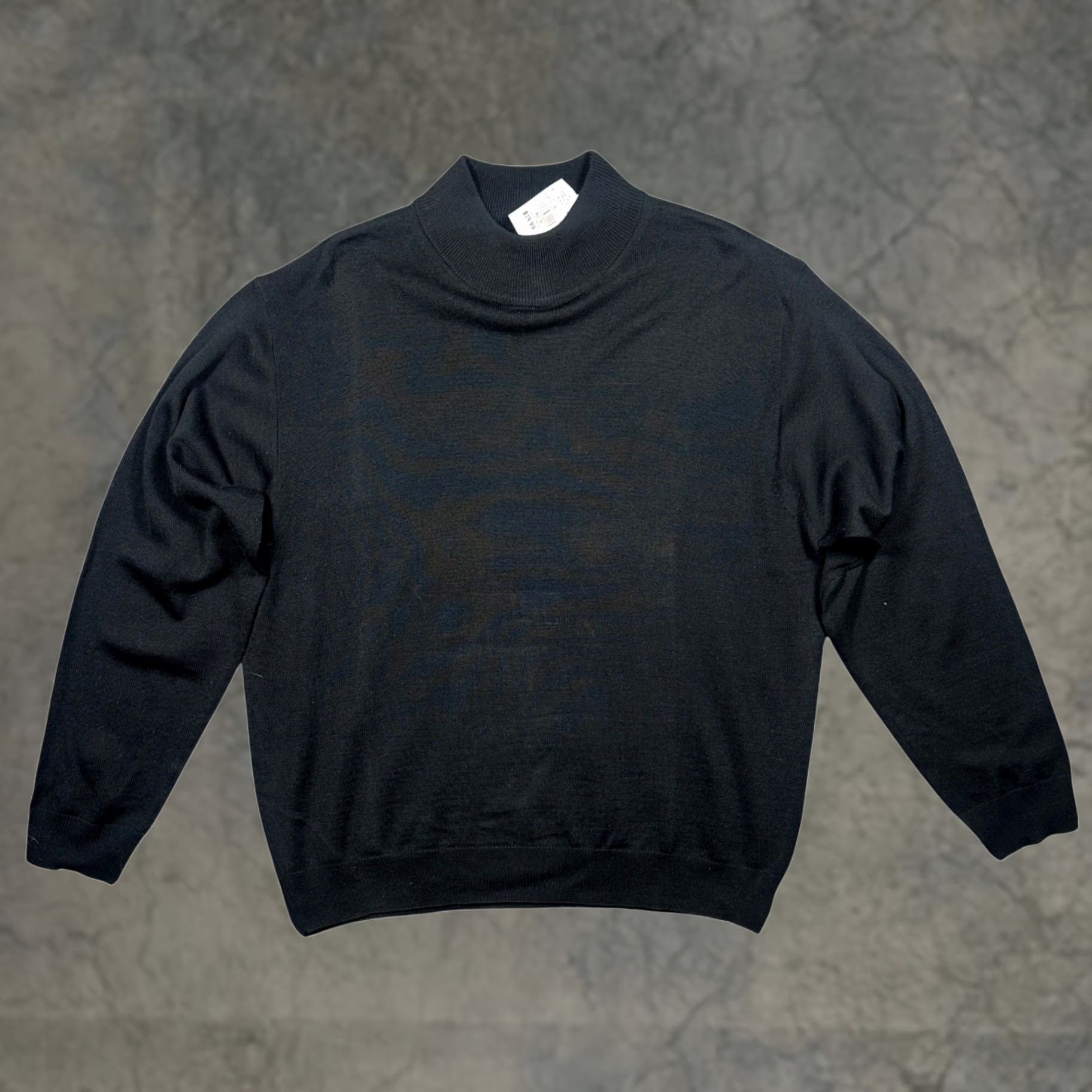 Vintage VINTAGE Linea Uomo Sweater Mens XL Black NEW Merino Wool Pullover Mock Neck Size US XL / EU 56 / 4 - 1 Thumbnail