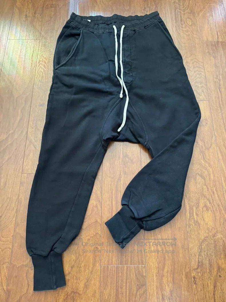 RICK OWENS size XS Black Drawstring Long Pants