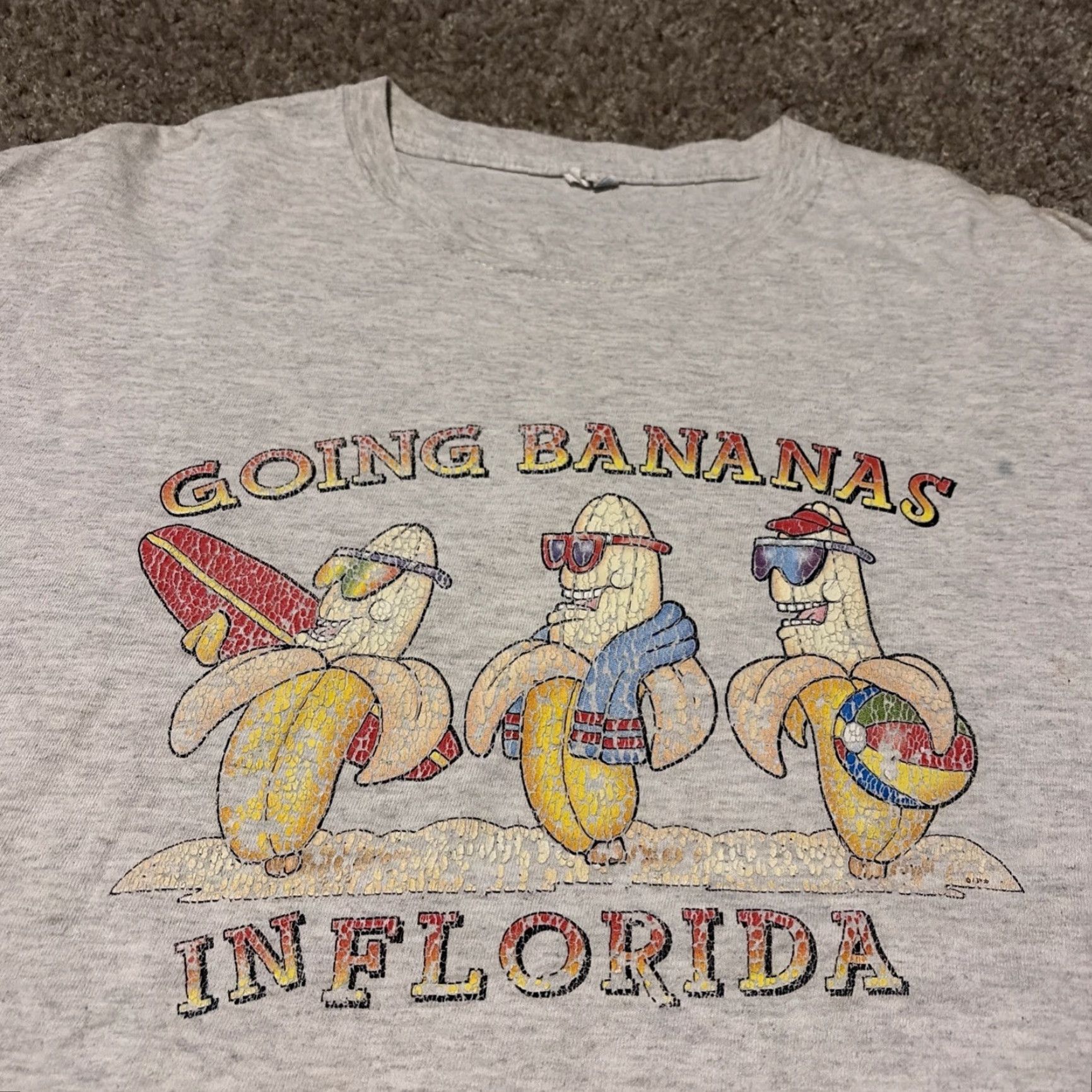 Vintage VINTAGE Going Bananas In Florida Funny Tourist Graphic T-Shirt Large Mens Gray Monkey Retro Shirt Size US L / EU 52-54 / 3 - 3 Thumbnail