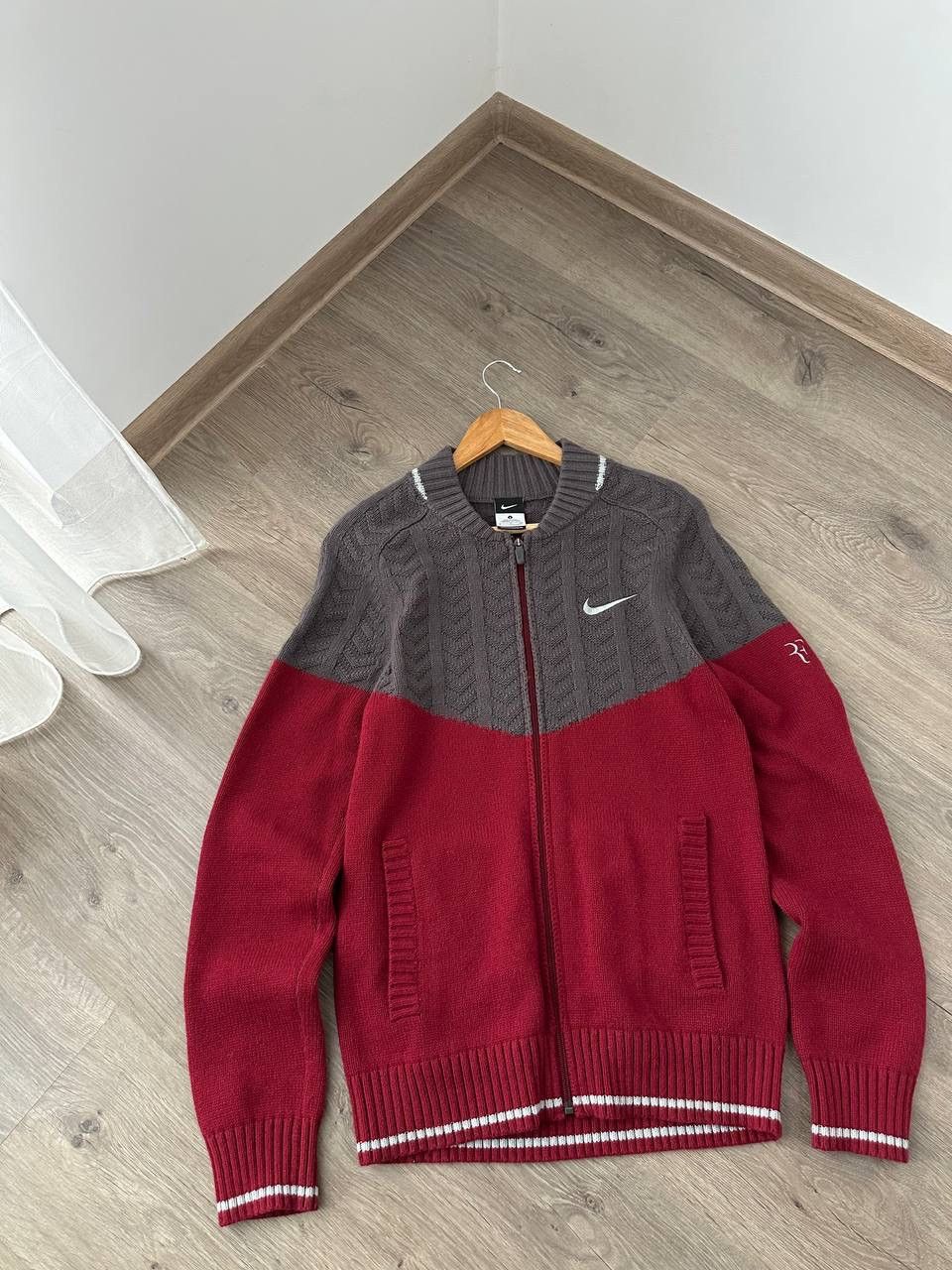 Nike × Vintage Vintage Nike Premier Roger Federer Team Red Sweater Size US S / EU 44-46 / 1 - 3 Thumbnail