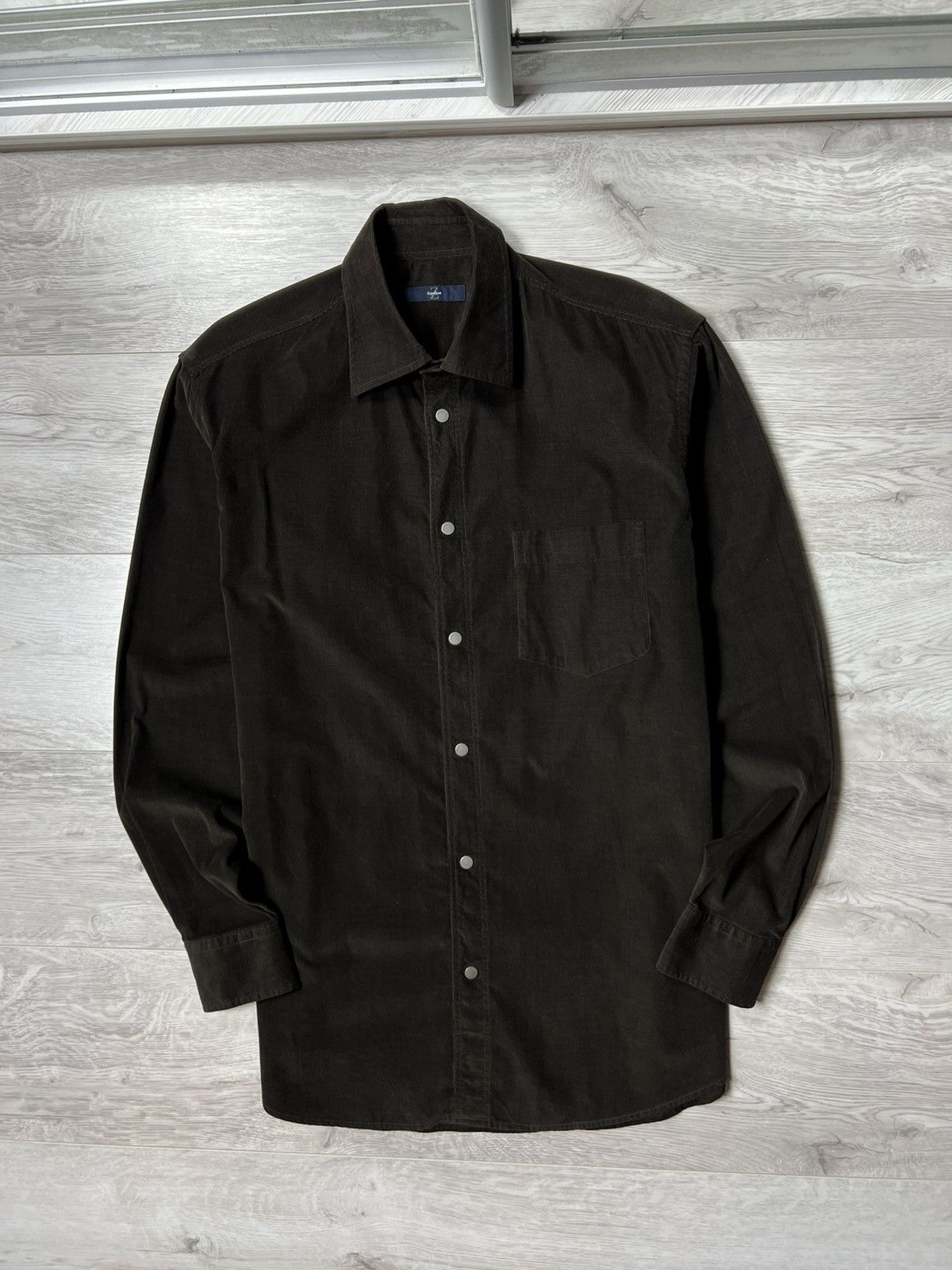 Ermenegildo Zegna Zegna Sort Corduroy Brown Long Sleeve Button Down Shirt Size US L / EU 52-54 / 3 - 1 Thumbnail