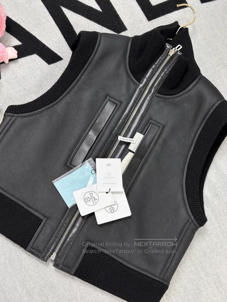 Hermes Hermes Black Leather and Fur Two-way Wear Vest Size XS / US 0-2 / IT 36-38 - 5 Thumbnail