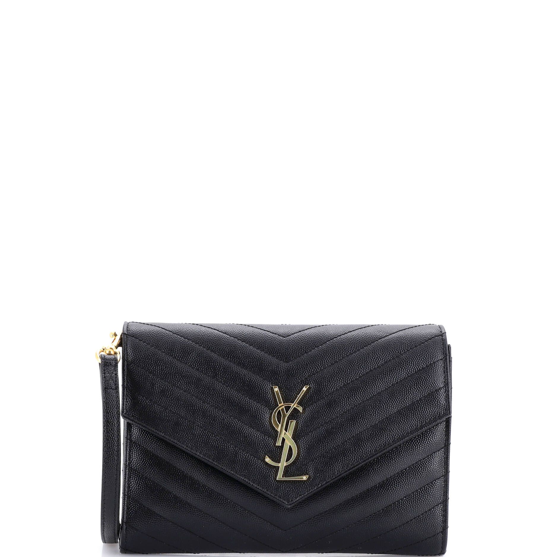 Saint Laurent Paris Classic Monogram Envelope Wristlet Clutch Size ONE SIZE - 1 Thumbnail